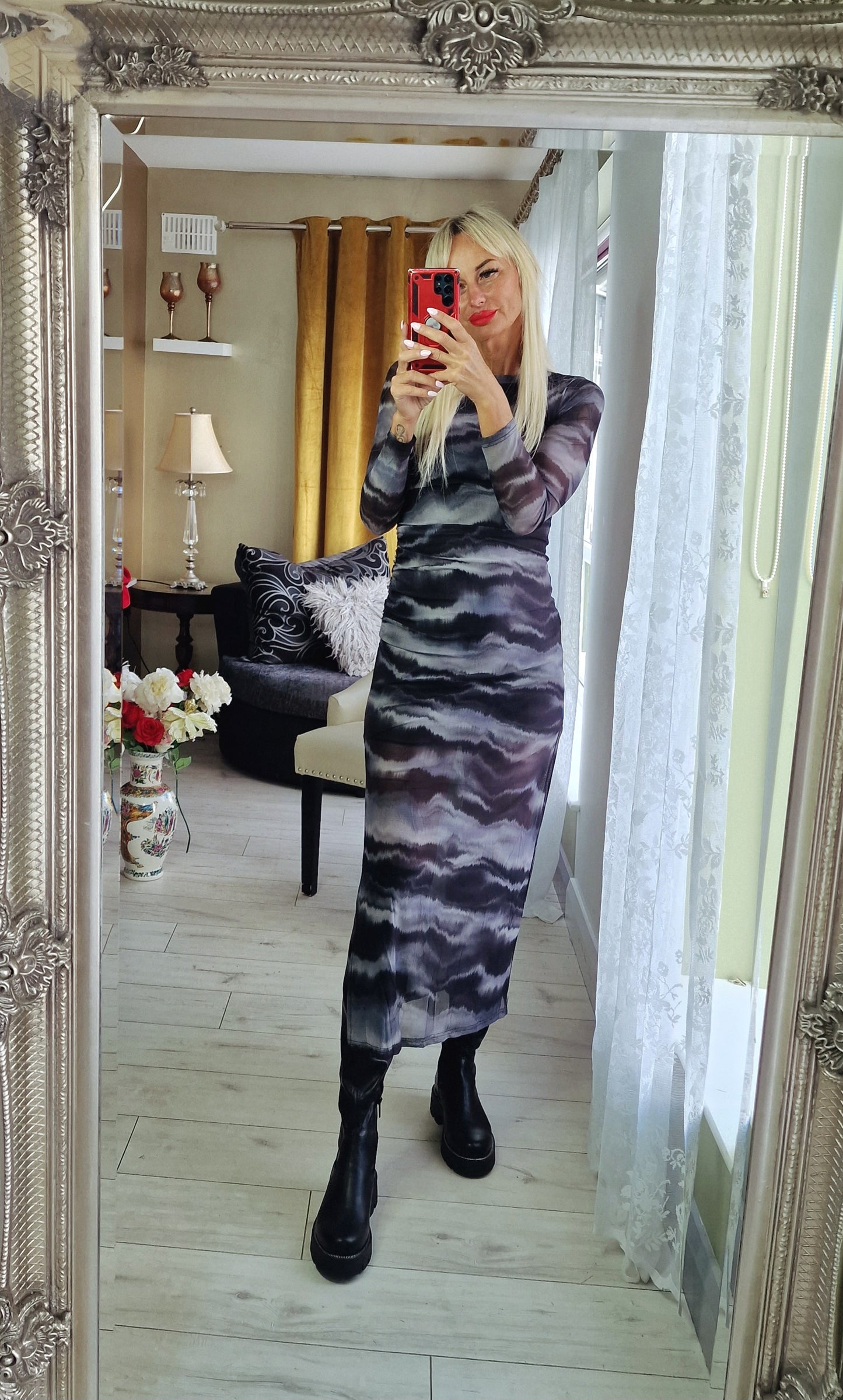 Tulle Drapped One Side Dress