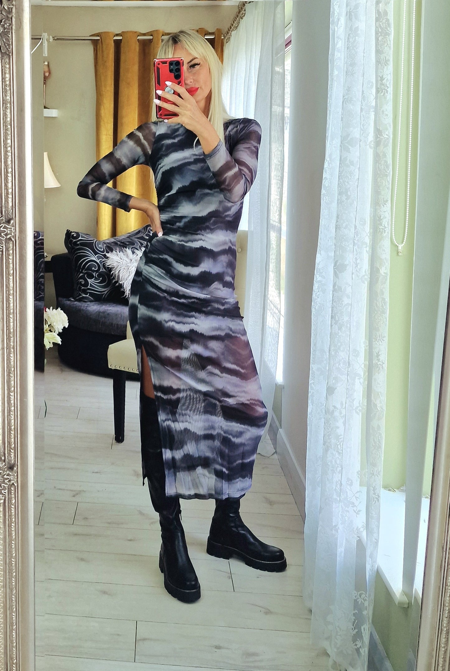 Tulle Drapped One Side Dress