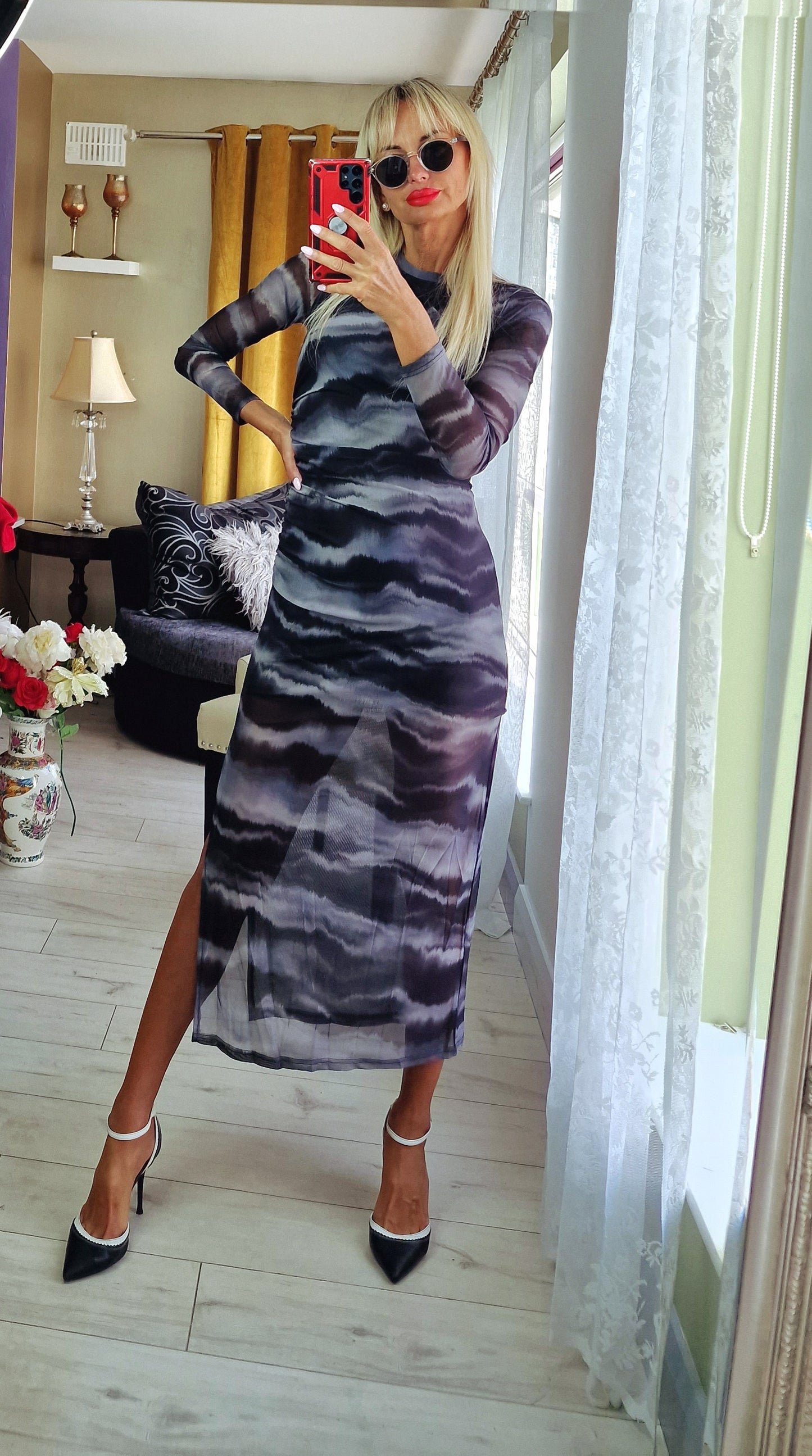 Tulle Drapped One Side Dress