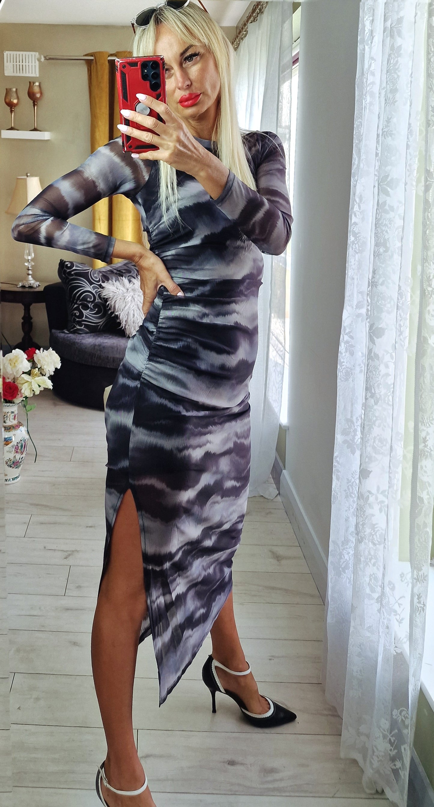 Tulle Drapped One Side Dress