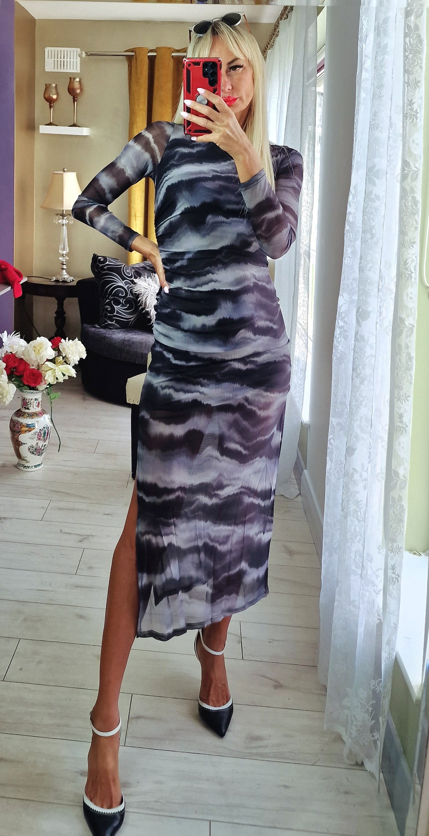Tulle Drapped One Side Dress