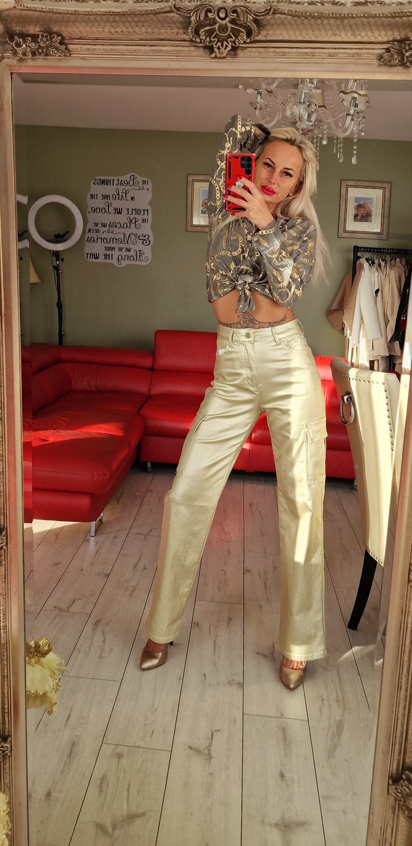 Gold Cargo Trousers
