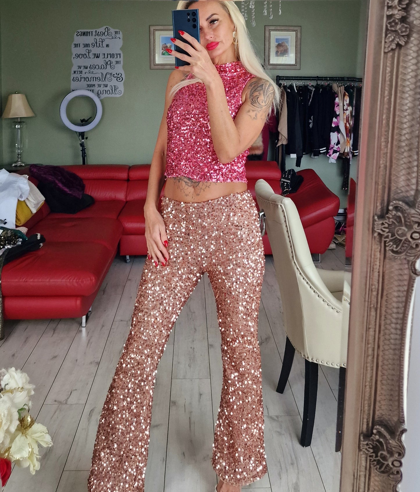Gold Sequin Trousers