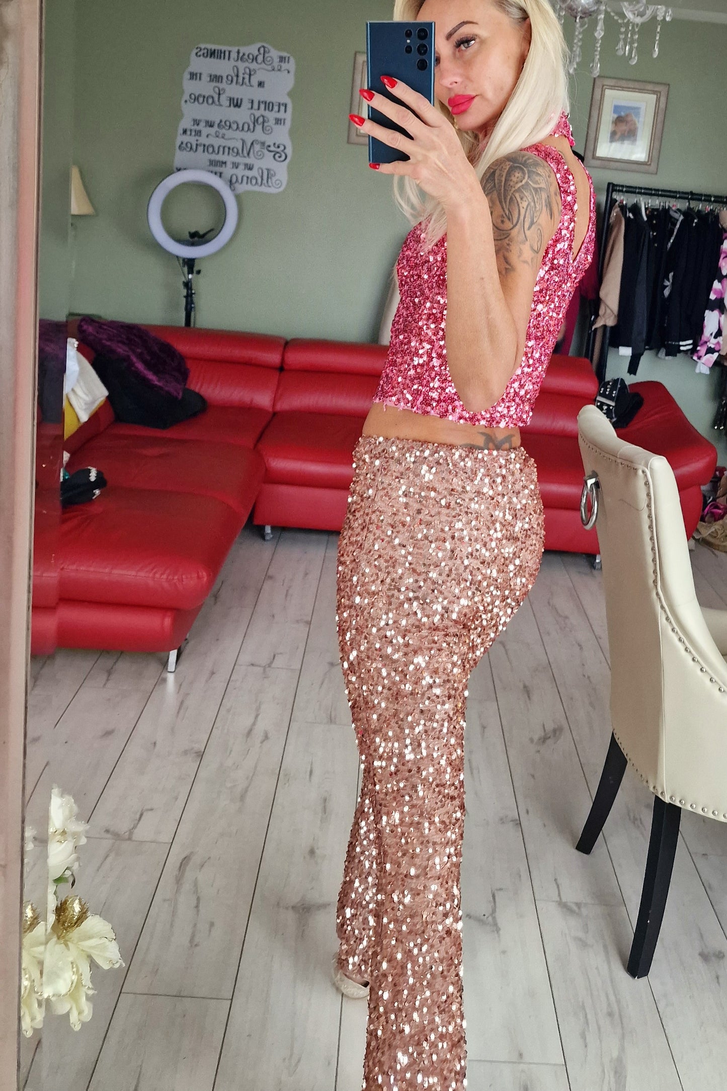 Gold Sequin Trousers