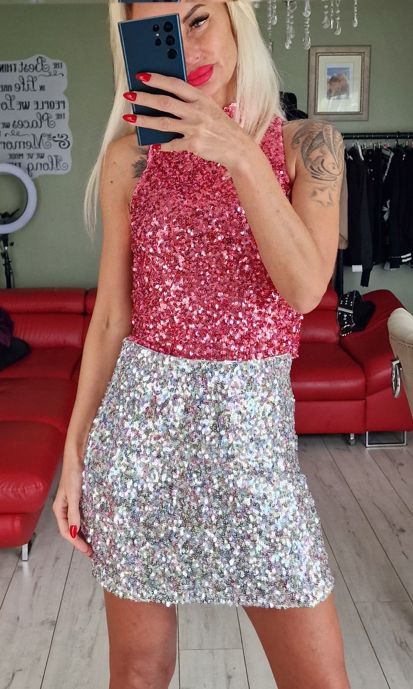 Pink Sequin Top