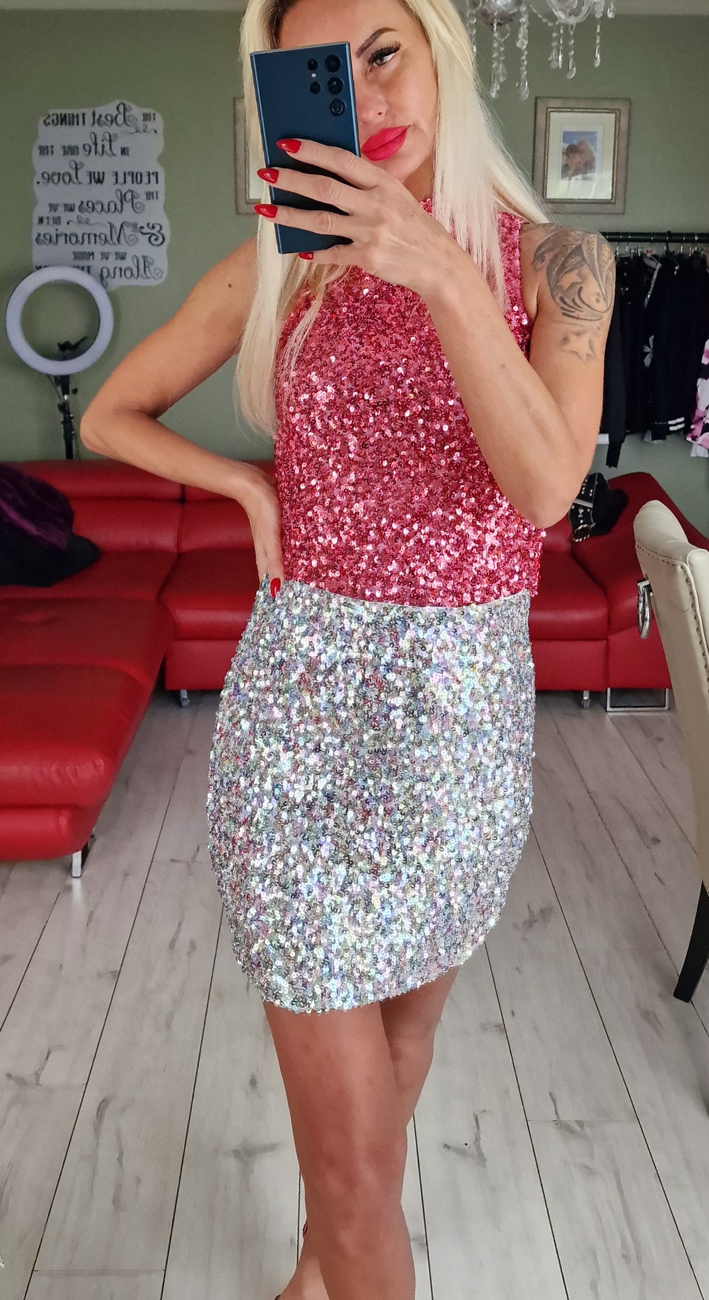 Pink Sequin Top