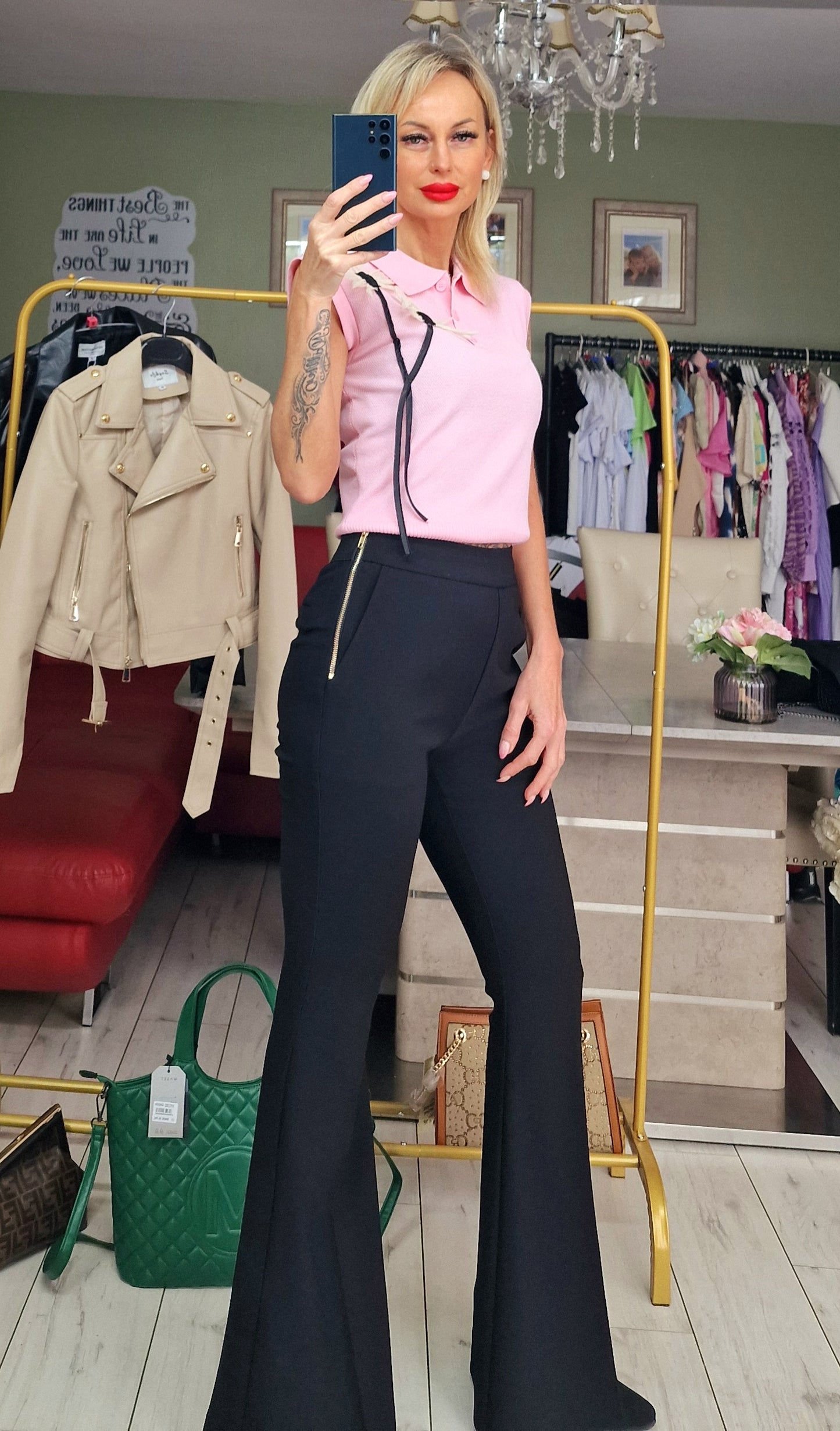 Pink 3D Flowers Top From France