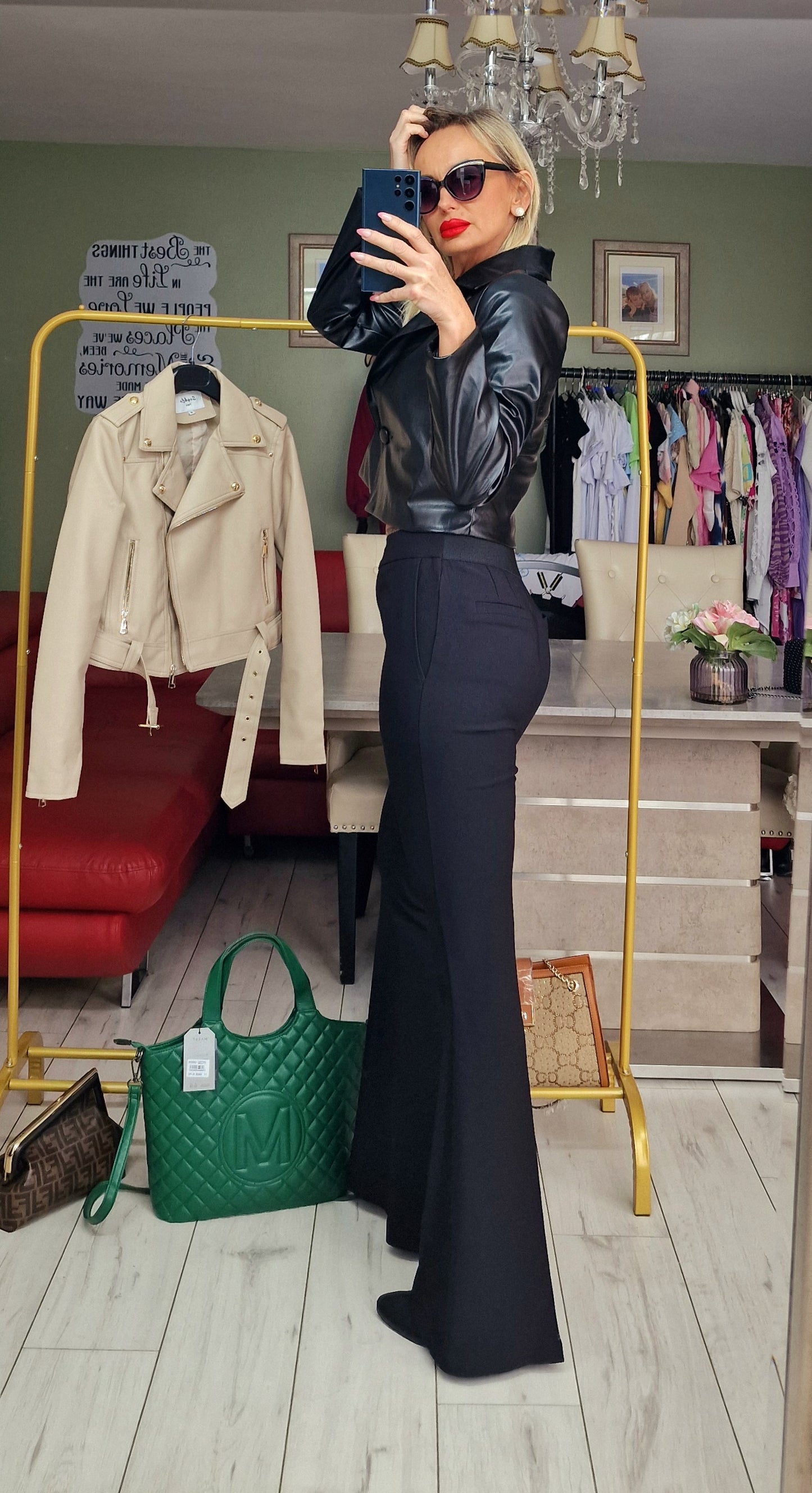 Short Black Eco Leather Jacket