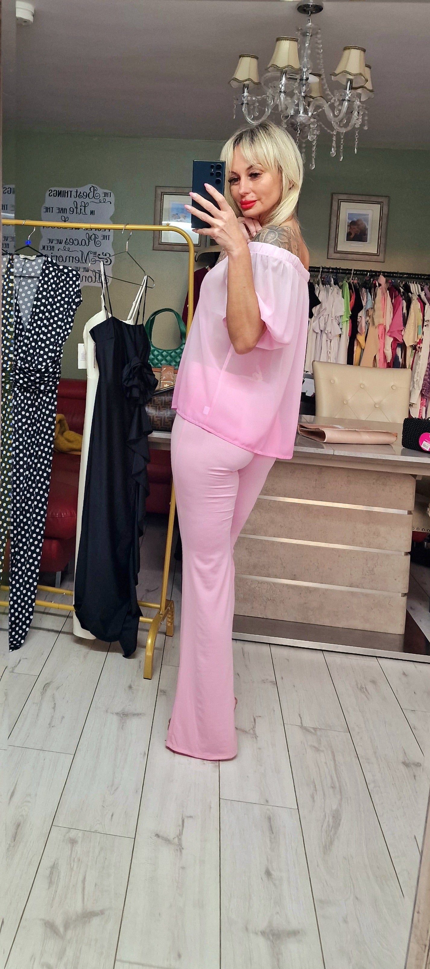 Baby Pink Flared Trousers