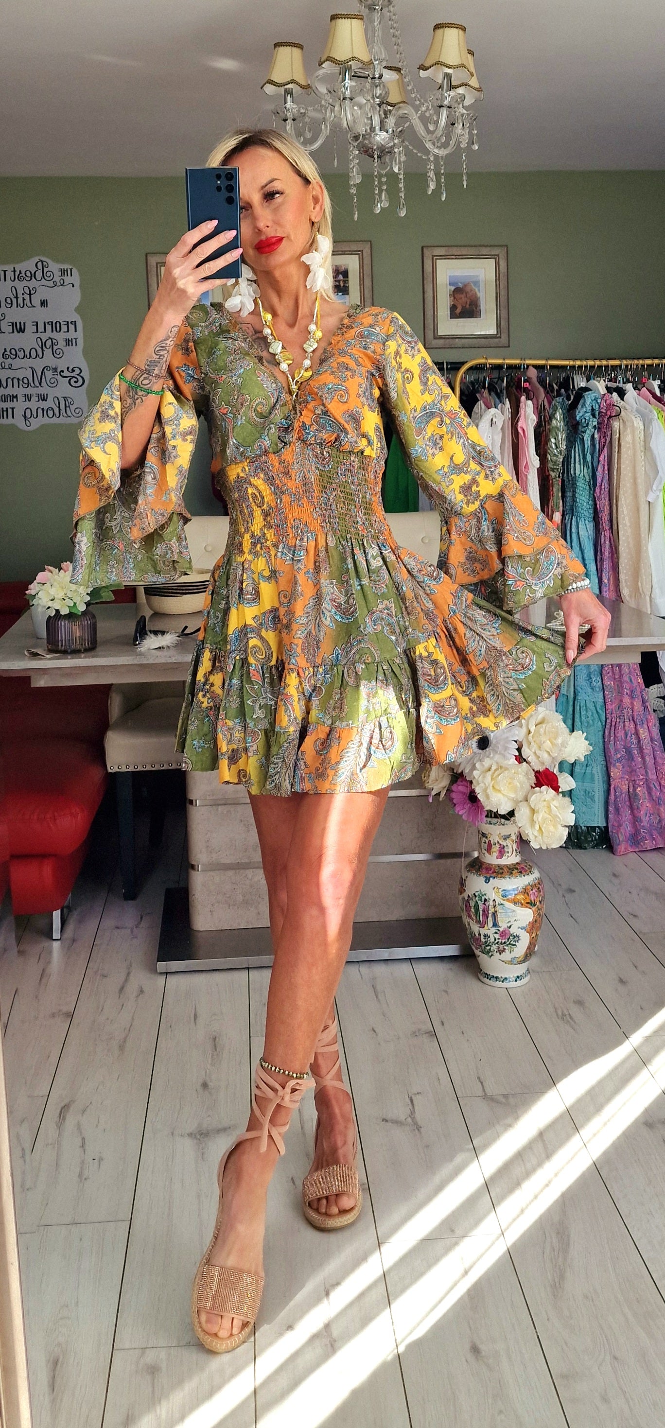 India Silk Boho Dress