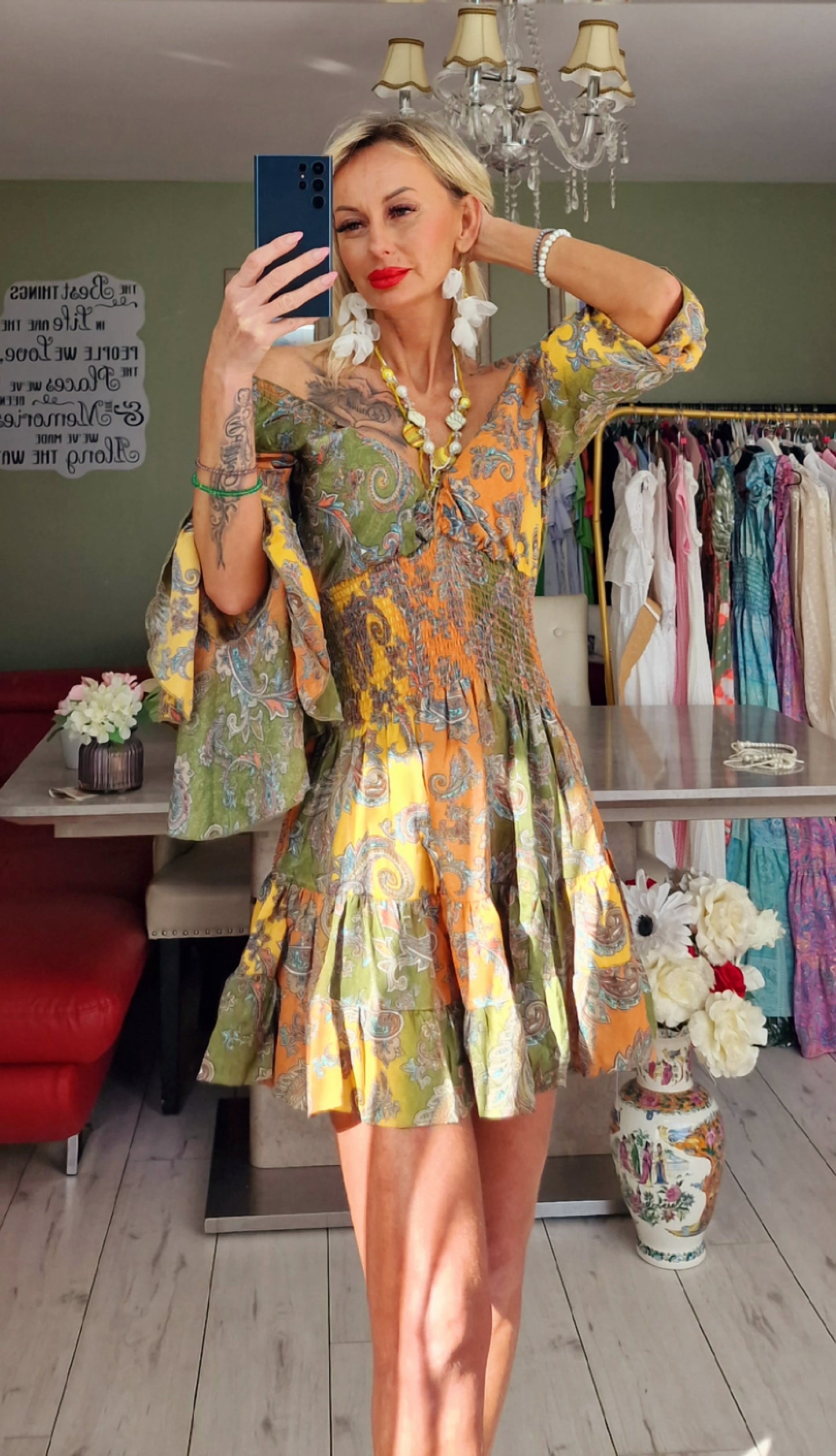 India Silk Boho Dress