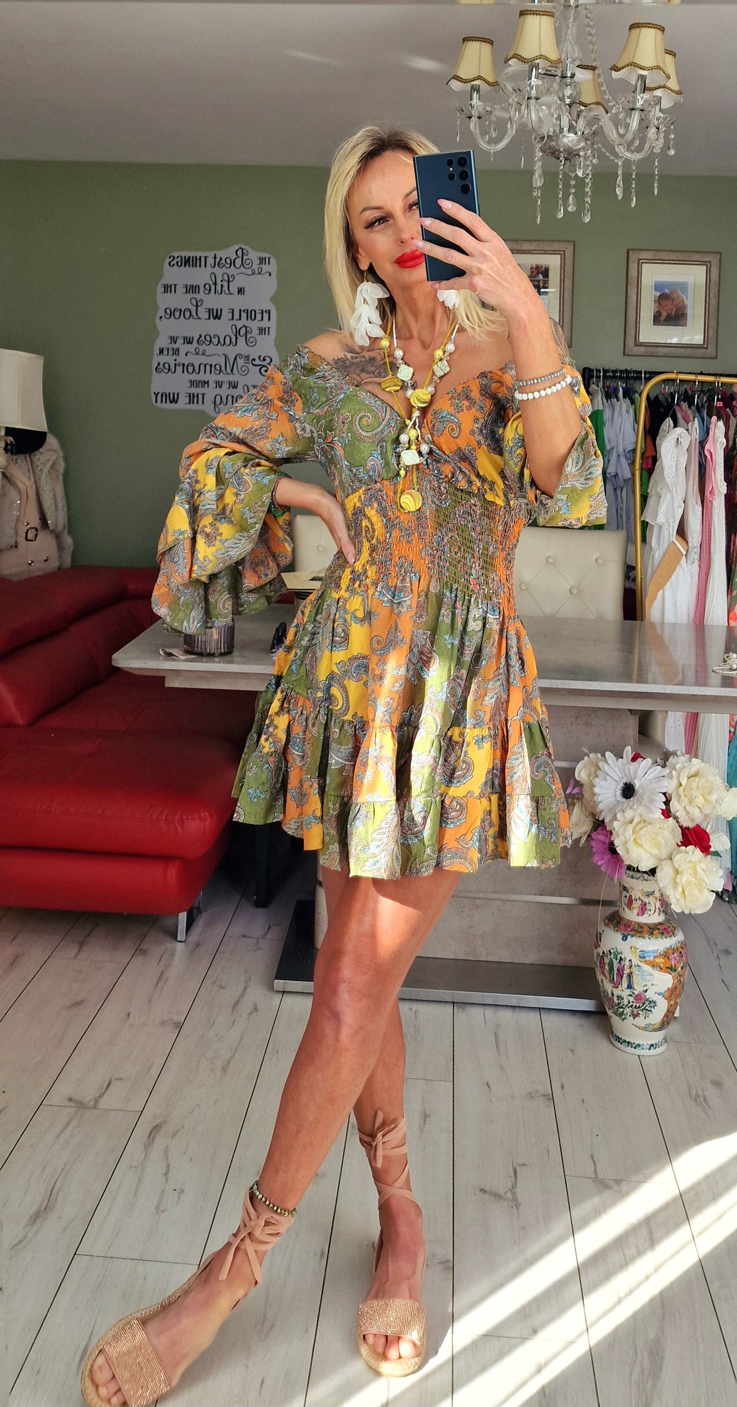 India Silk Boho Dress