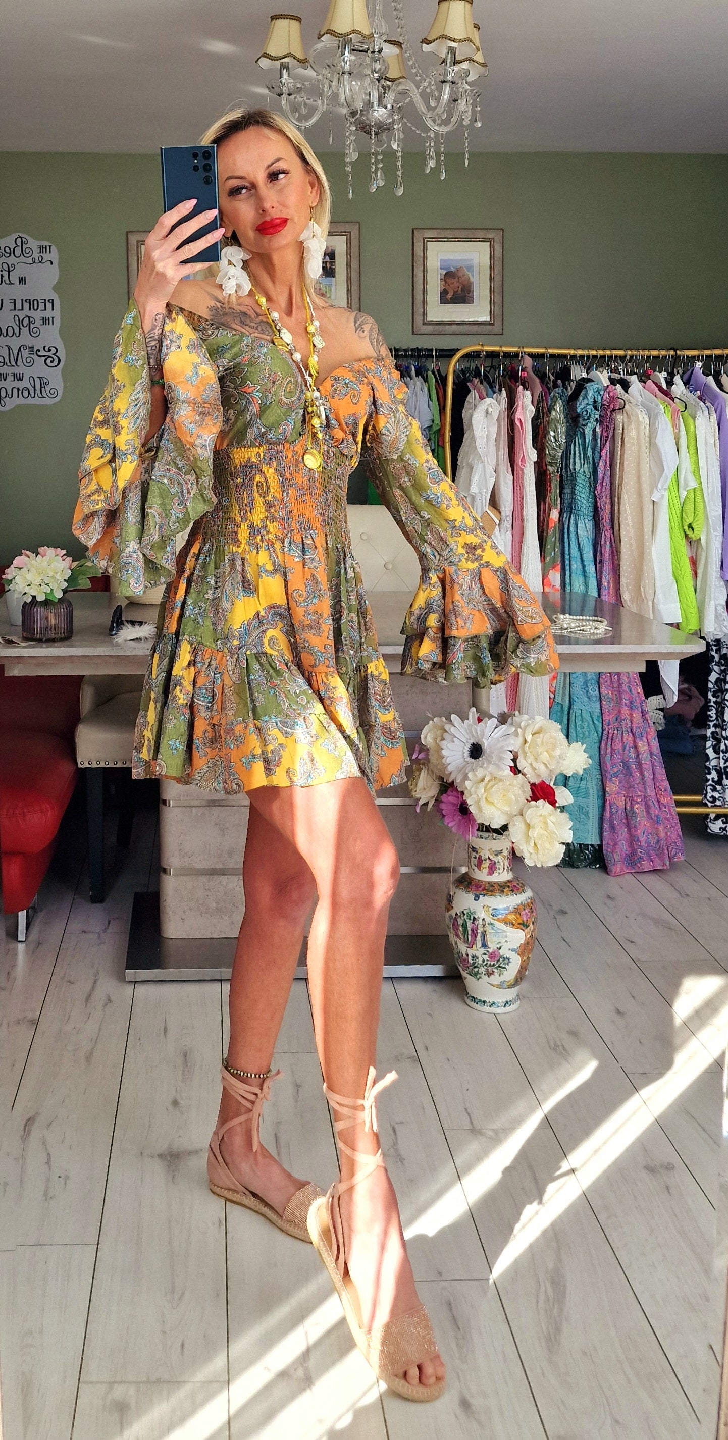 India Silk Boho Dress
