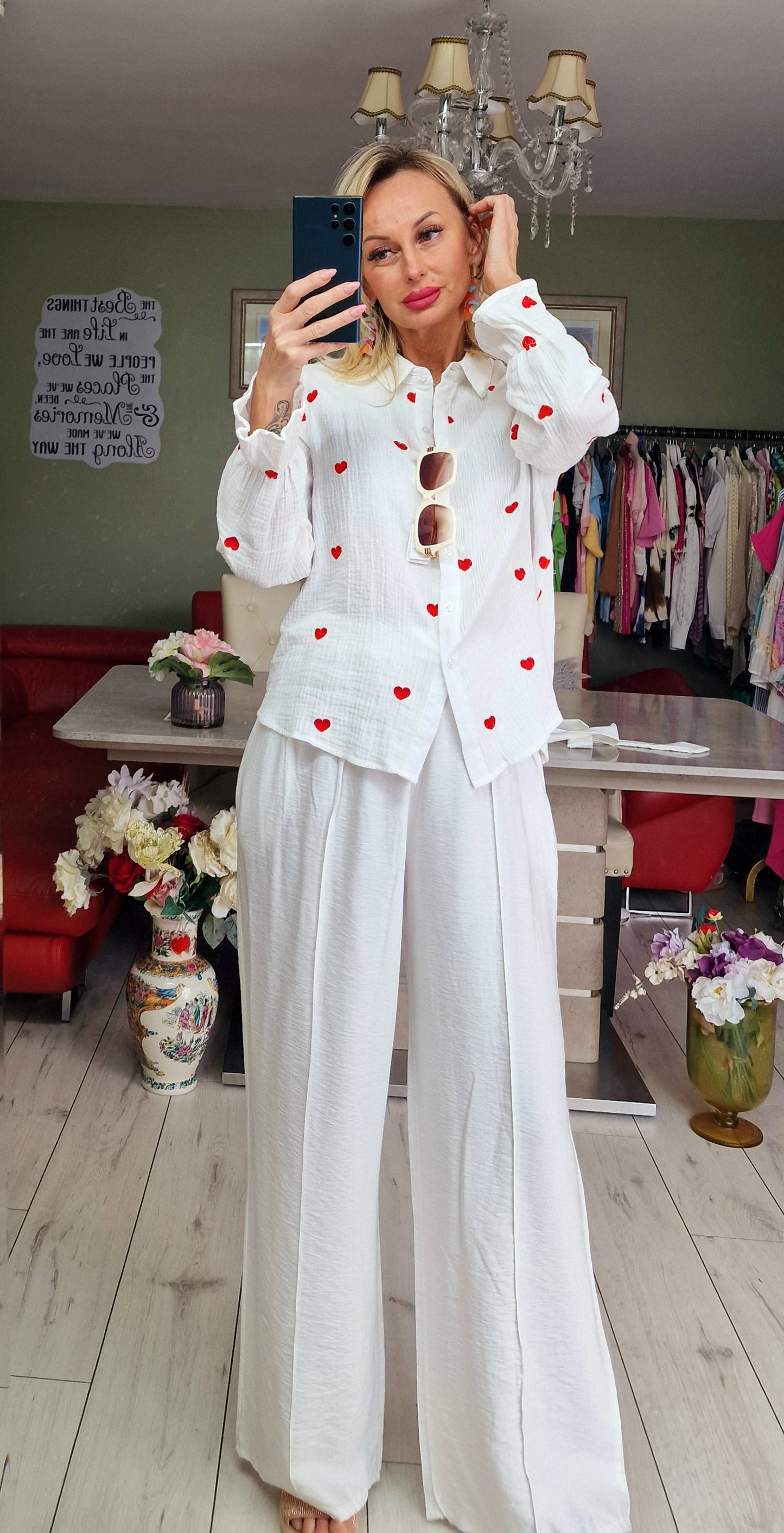 Blouse With Red Hearts