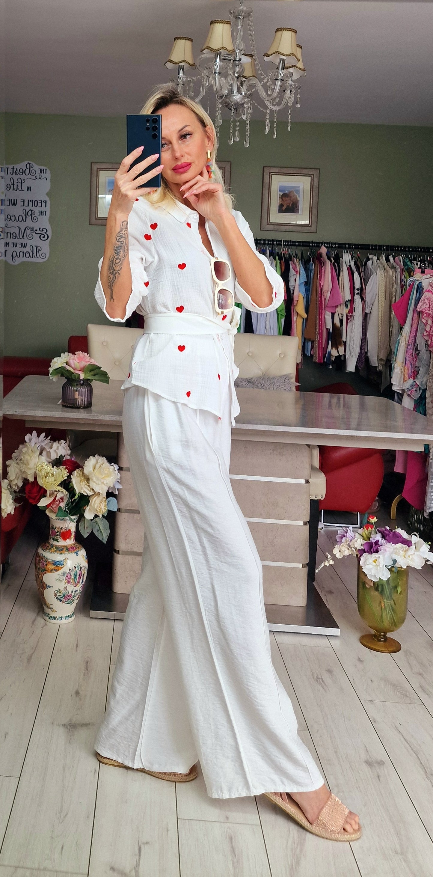 Blouse With Red Hearts
