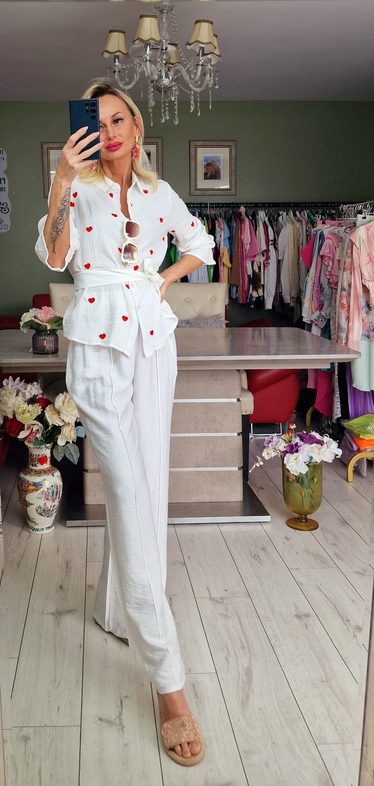 Blouse With Red Hearts