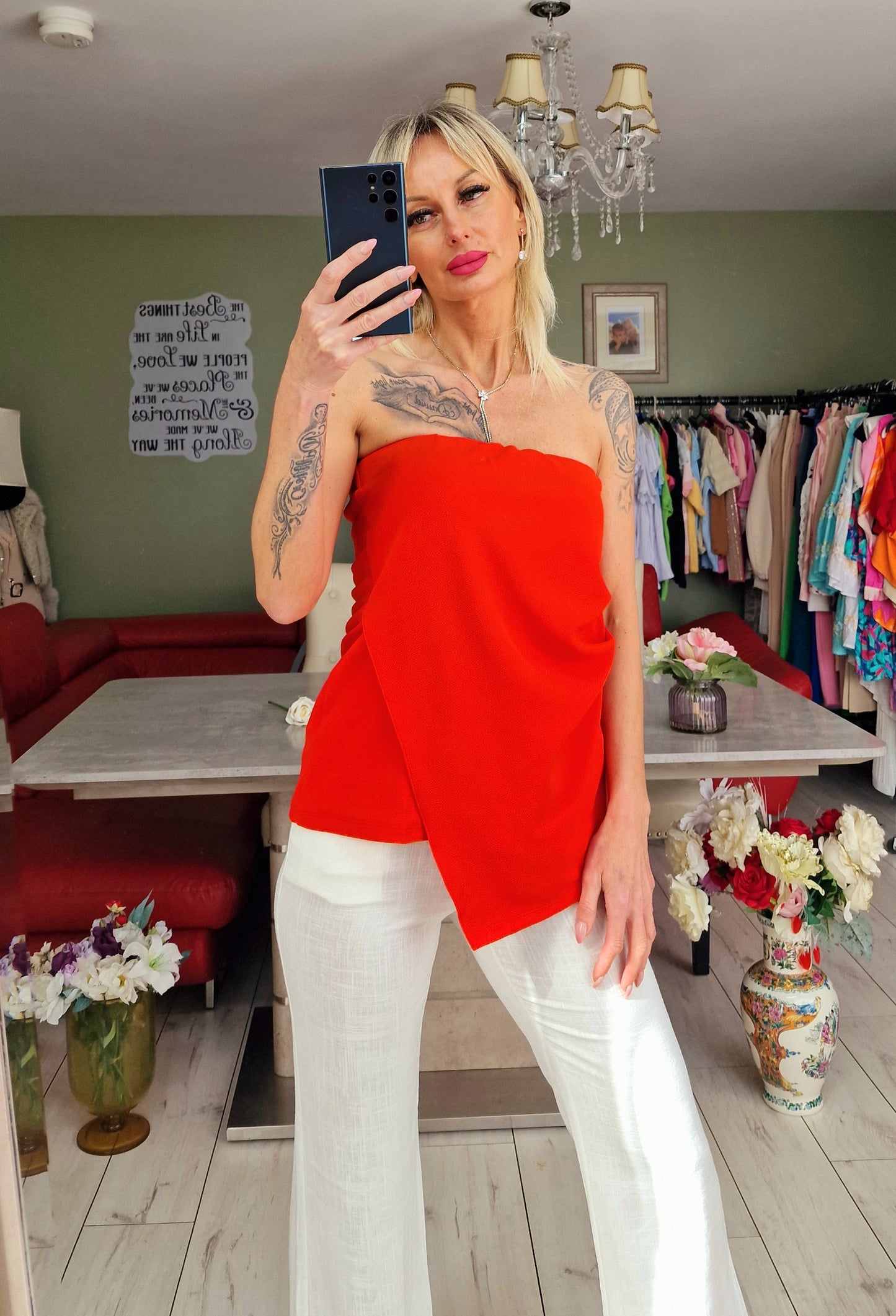 Red Sleeveless Top