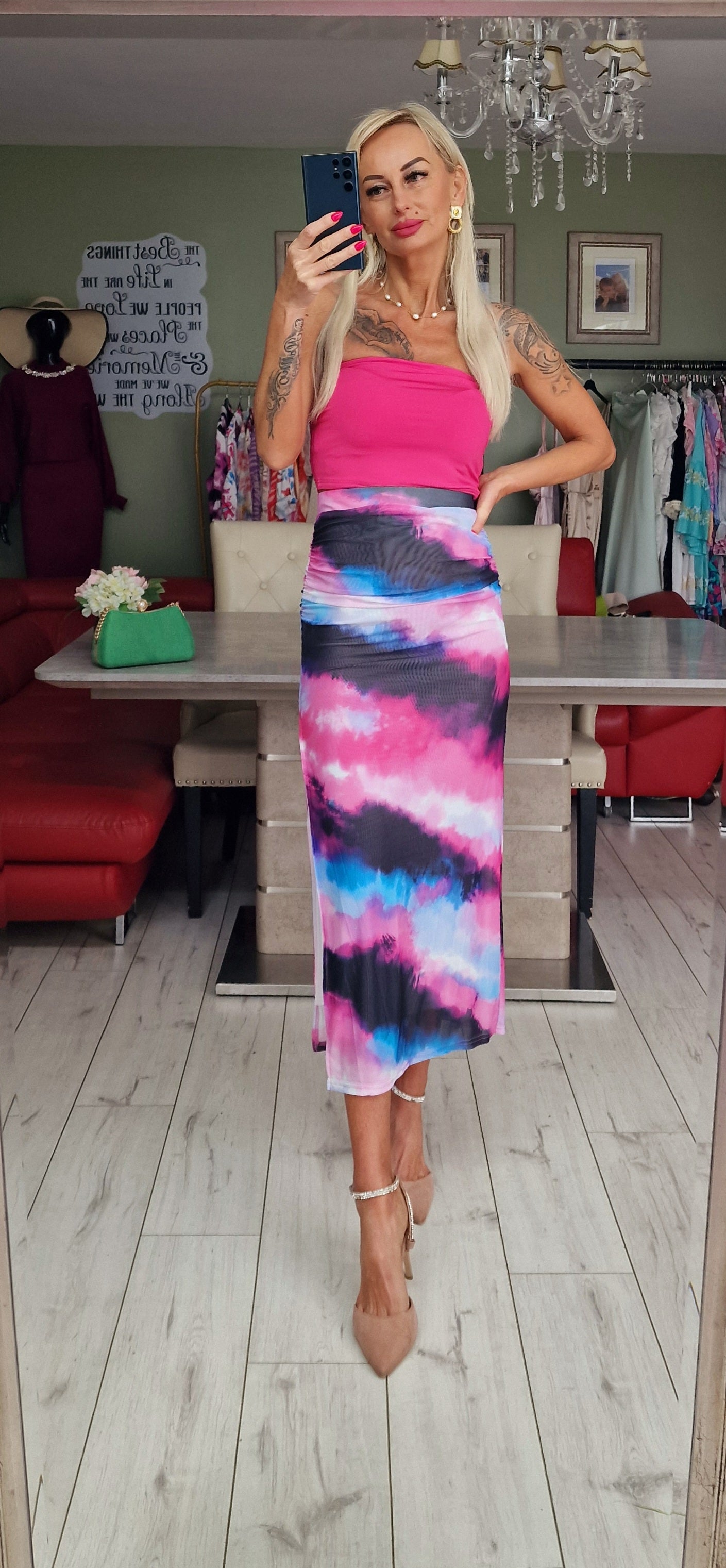 Wave Print Skirt