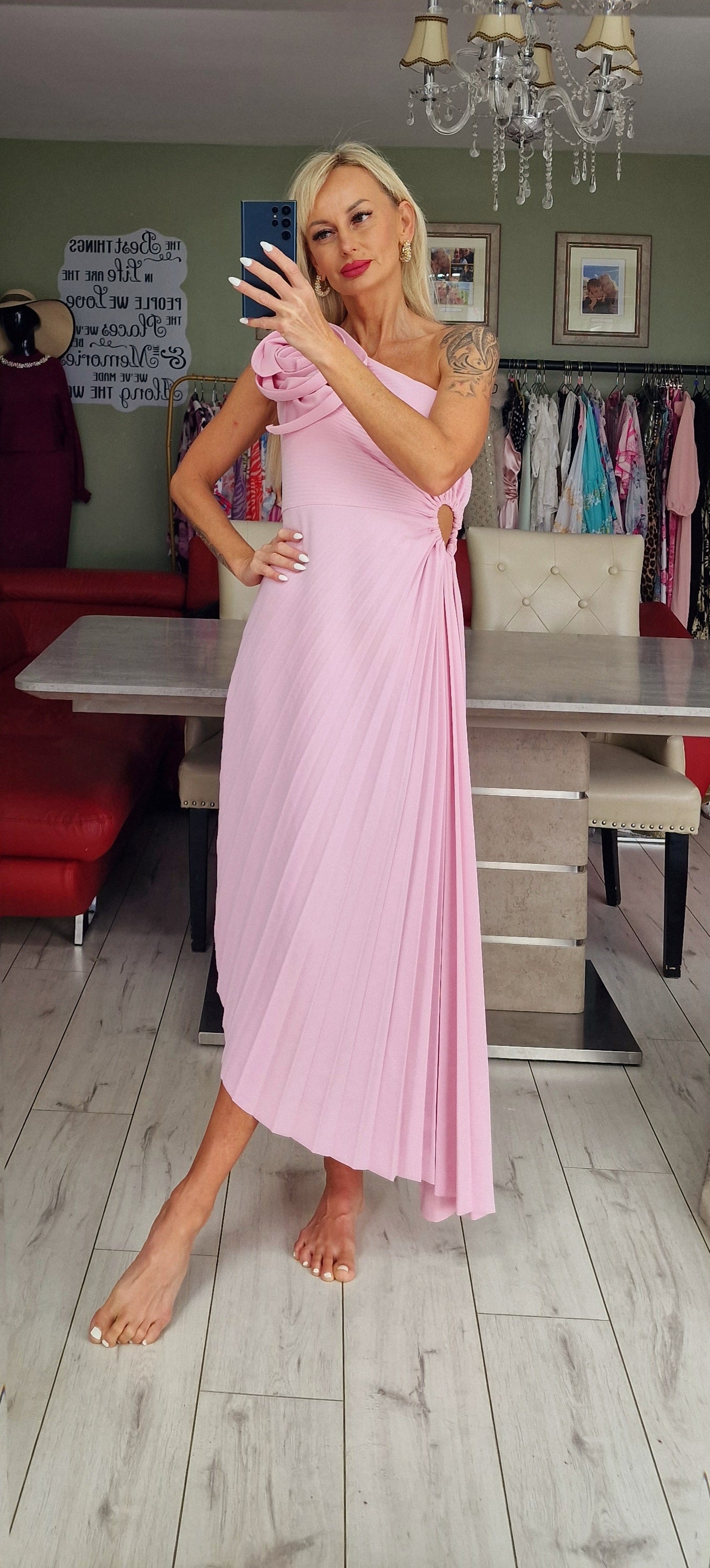Occasion Stunning Dresses with Flower on Shoulder
