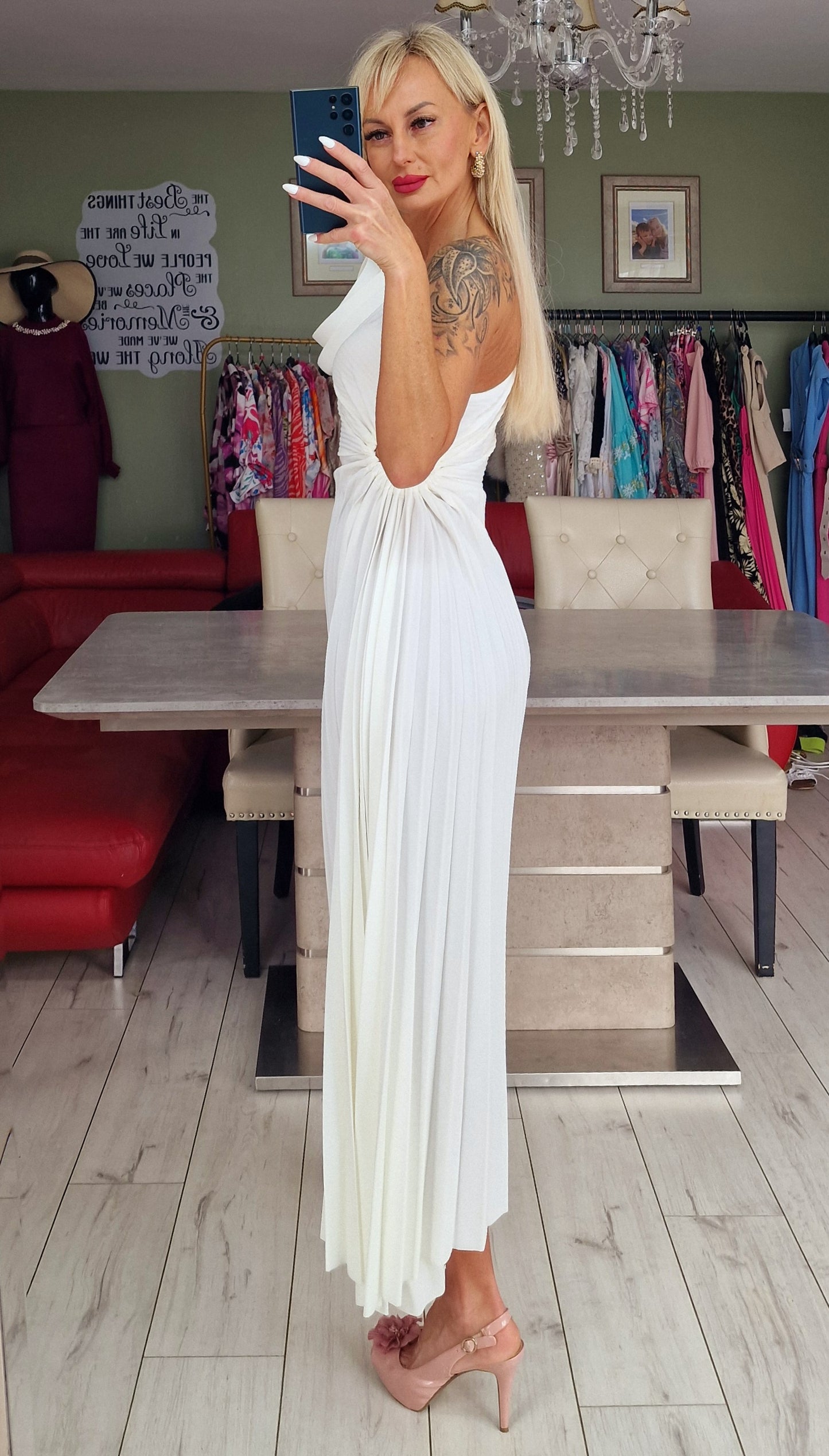 Occasion Stunning Dresses with Flower on Shoulder