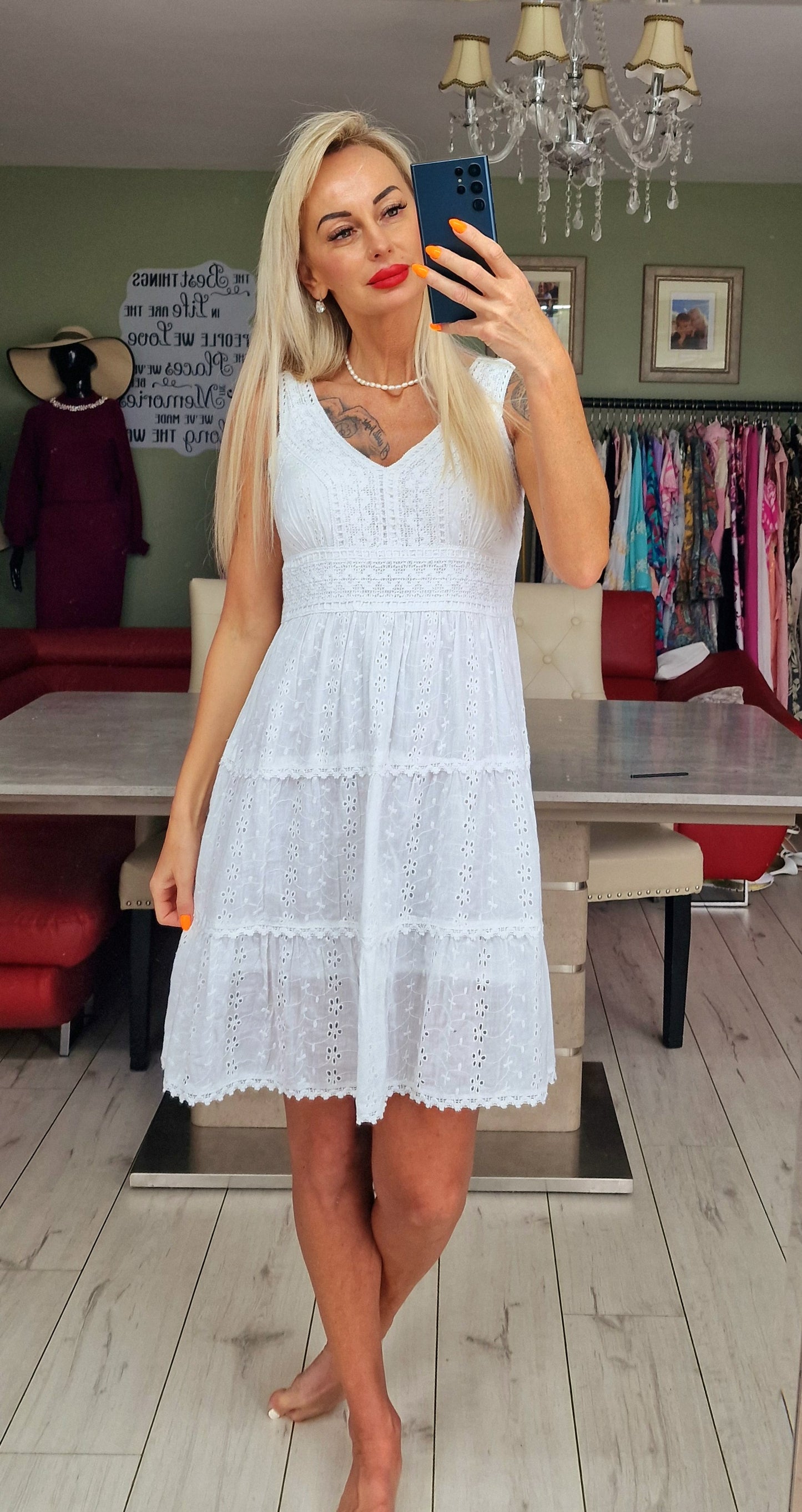 Cotton White Beautiful Dress