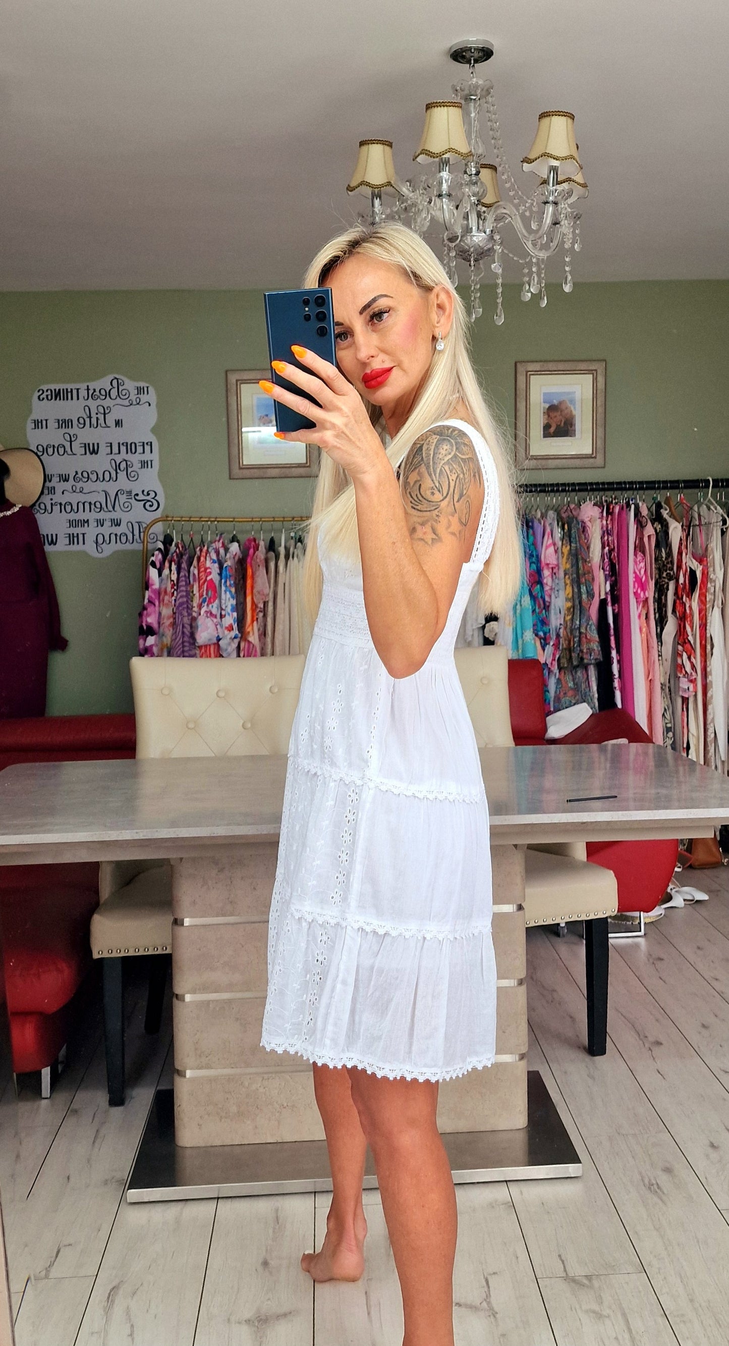 Cotton White Beautiful Dress