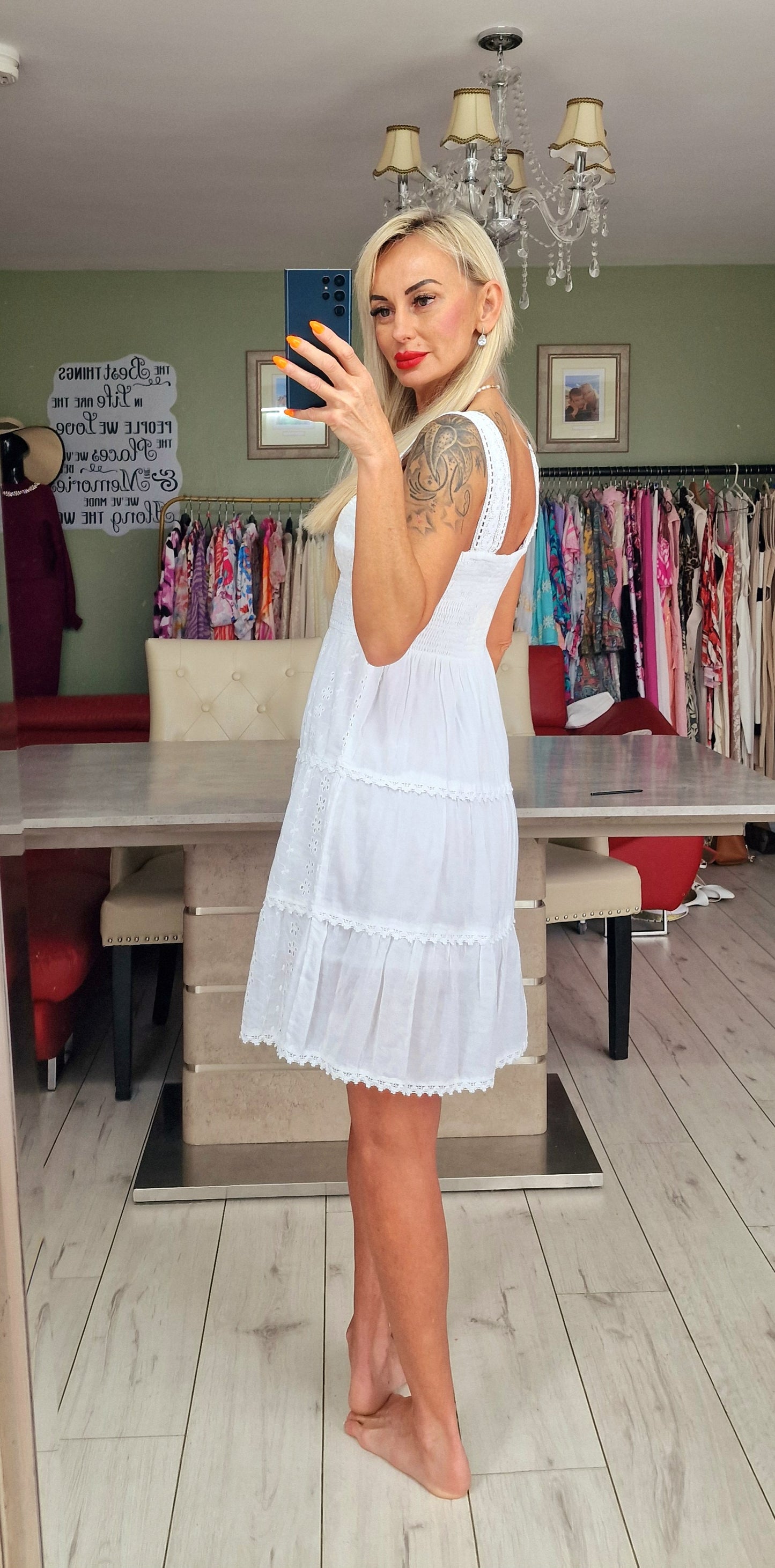 Cotton White Beautiful Dress