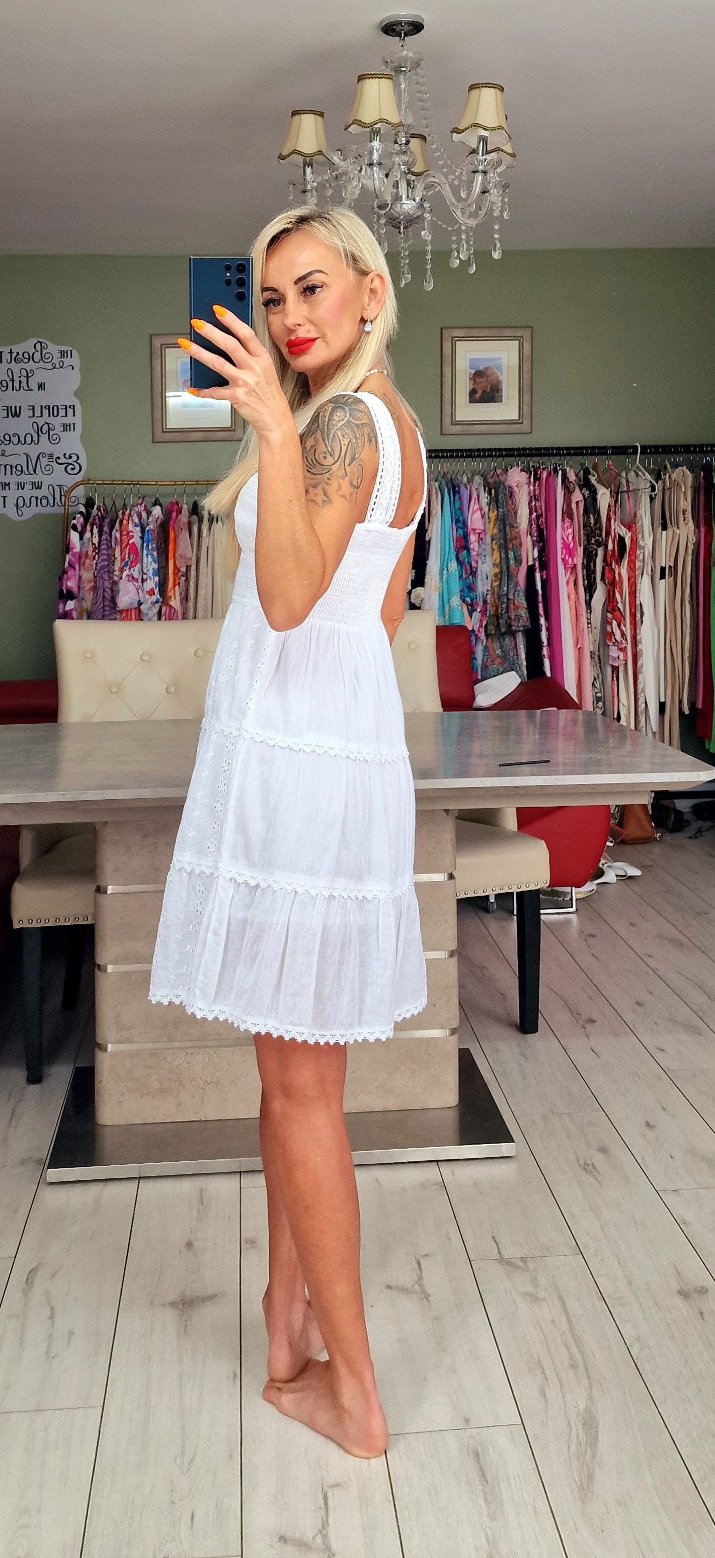 Cotton White Beautiful Dress