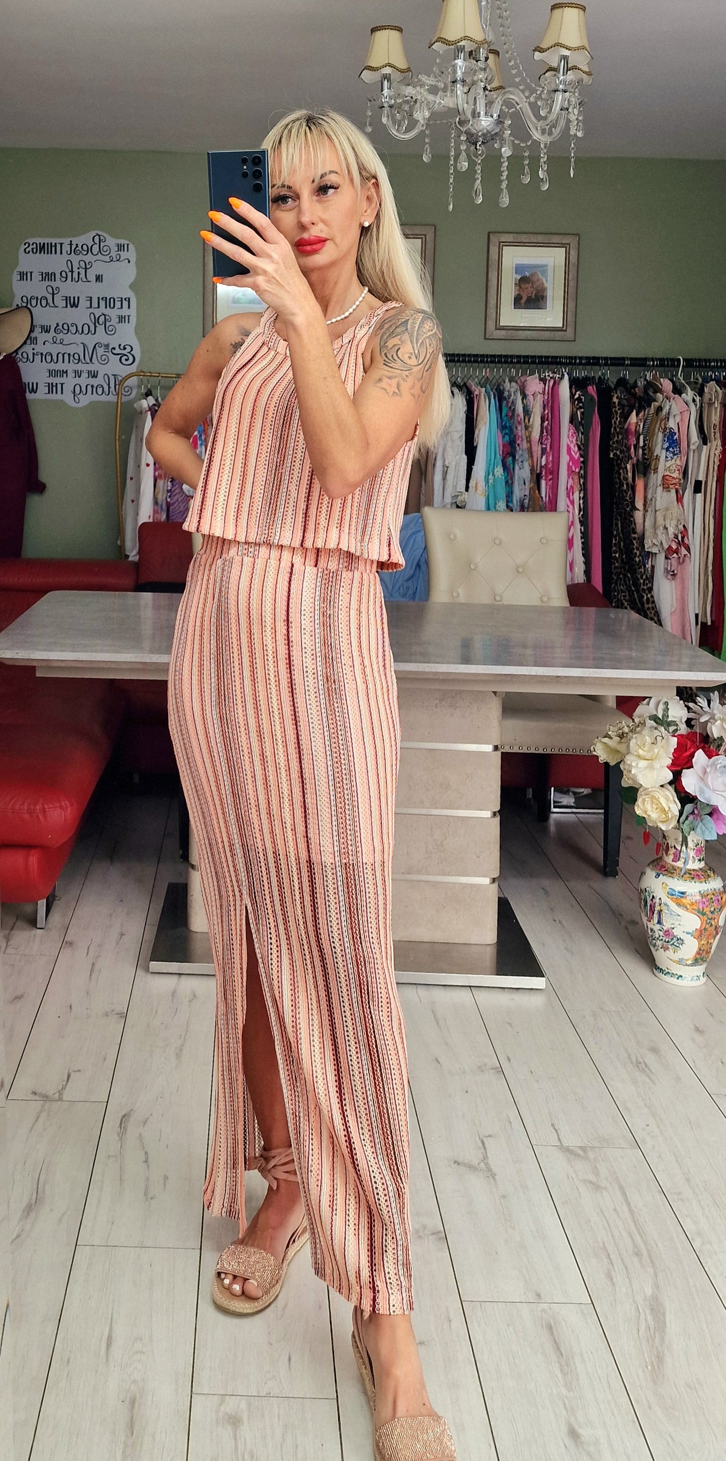 "Strips" Set Of Skirt and Top