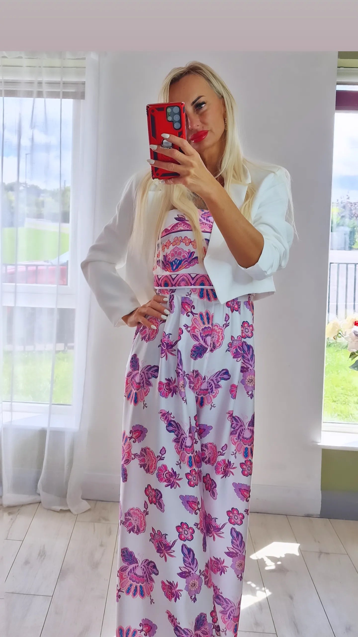Satin Oriental Jumpsuit Stunning Print