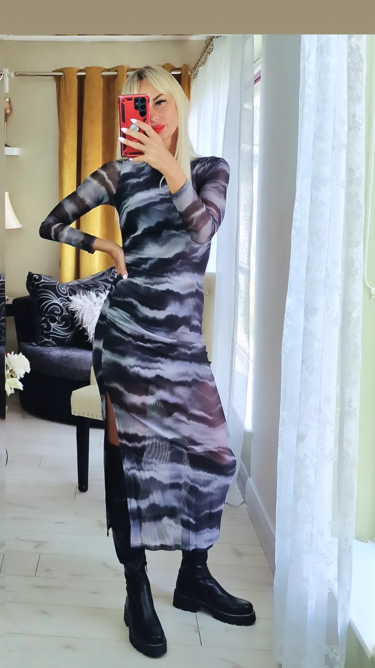Tulle Drapped One Side Dress