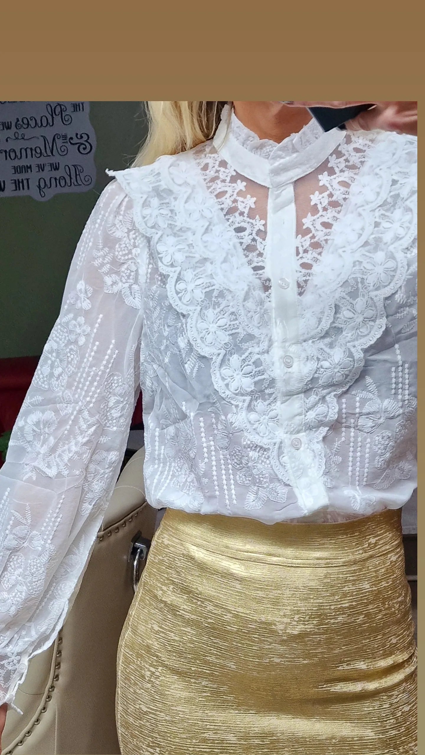 White Lace Shirt From France