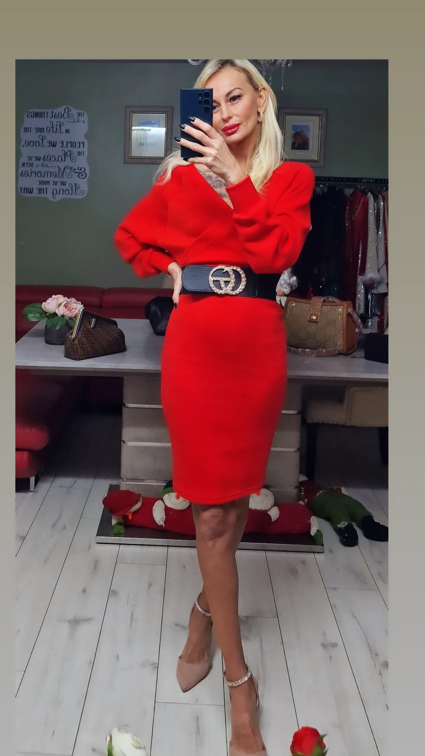 Red Sweater Dress