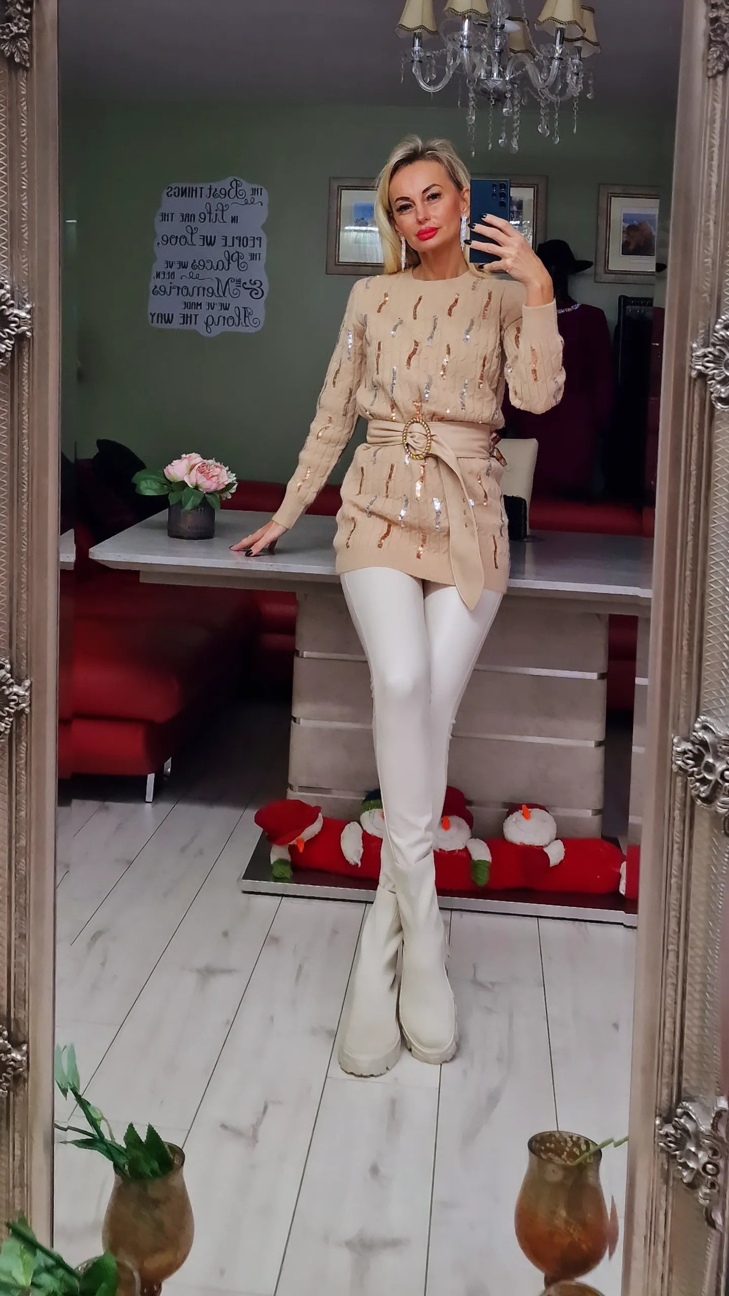 Ling Christmas Jumper With Sequin