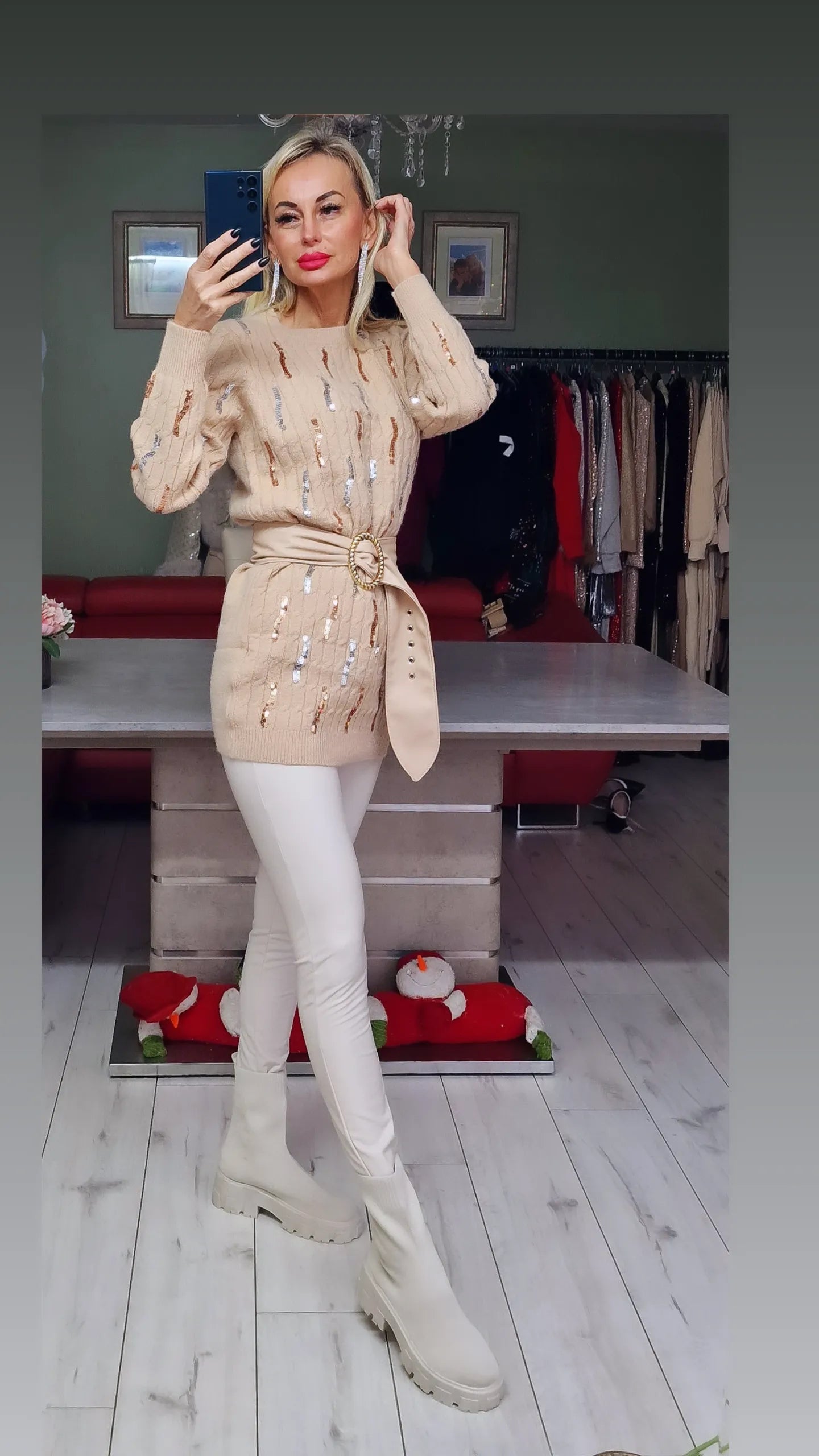 Ling Christmas Jumper With Sequin