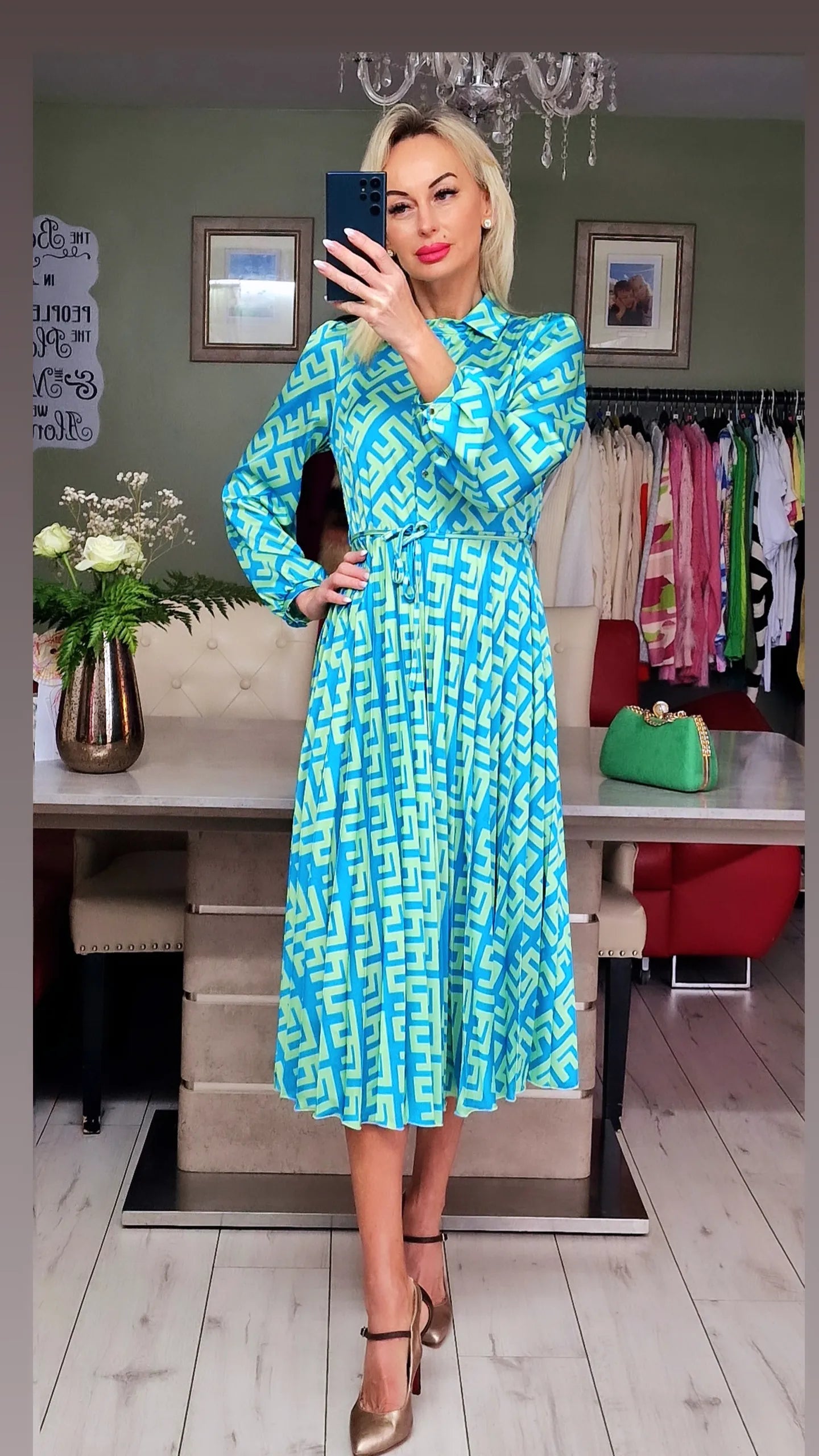 Fendi Print Shirt Midi Dress