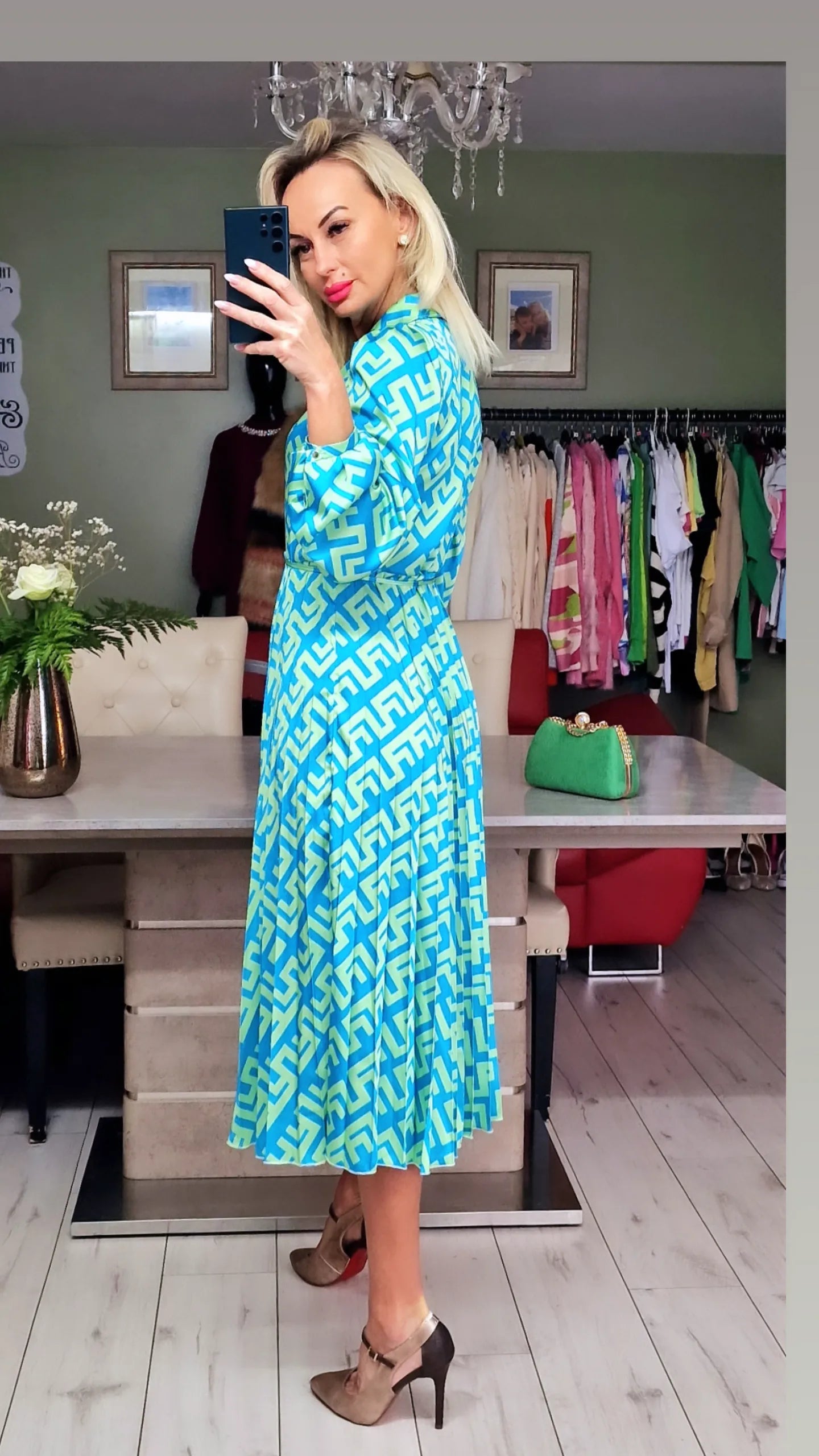 Fendi Print Shirt Midi Dress