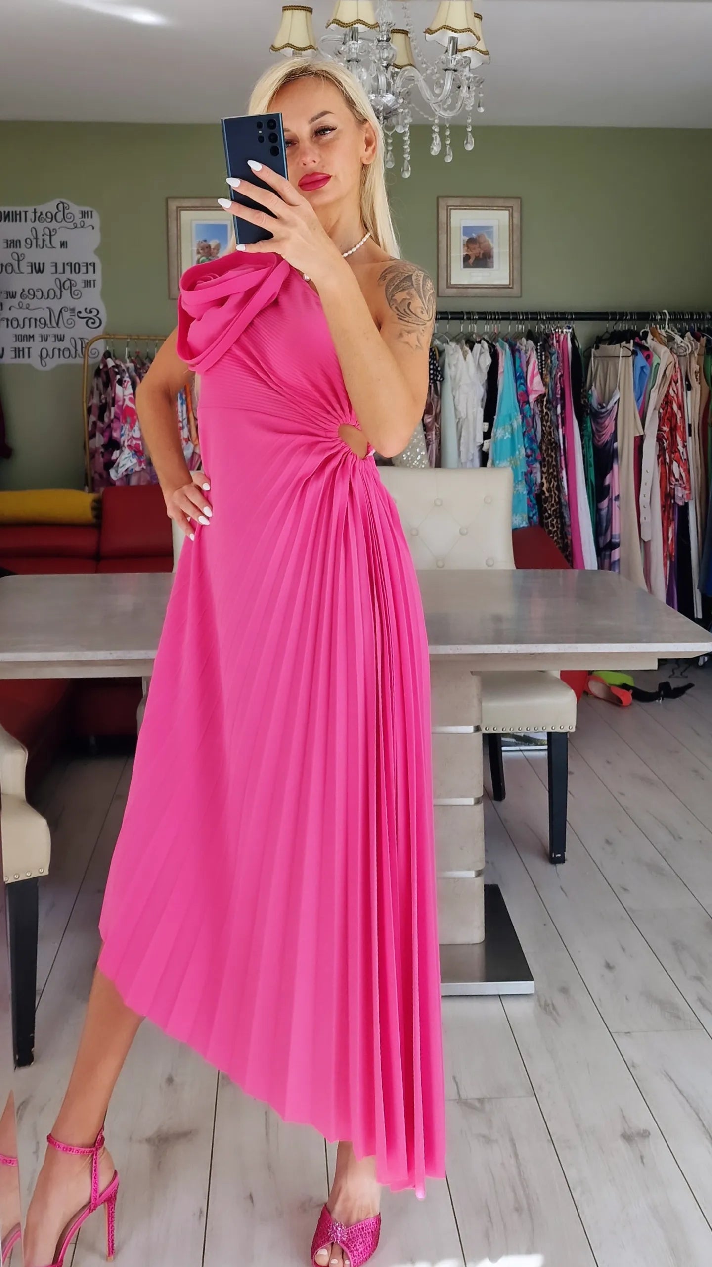 Occasion Stunning Dresses with Flower on Shoulder