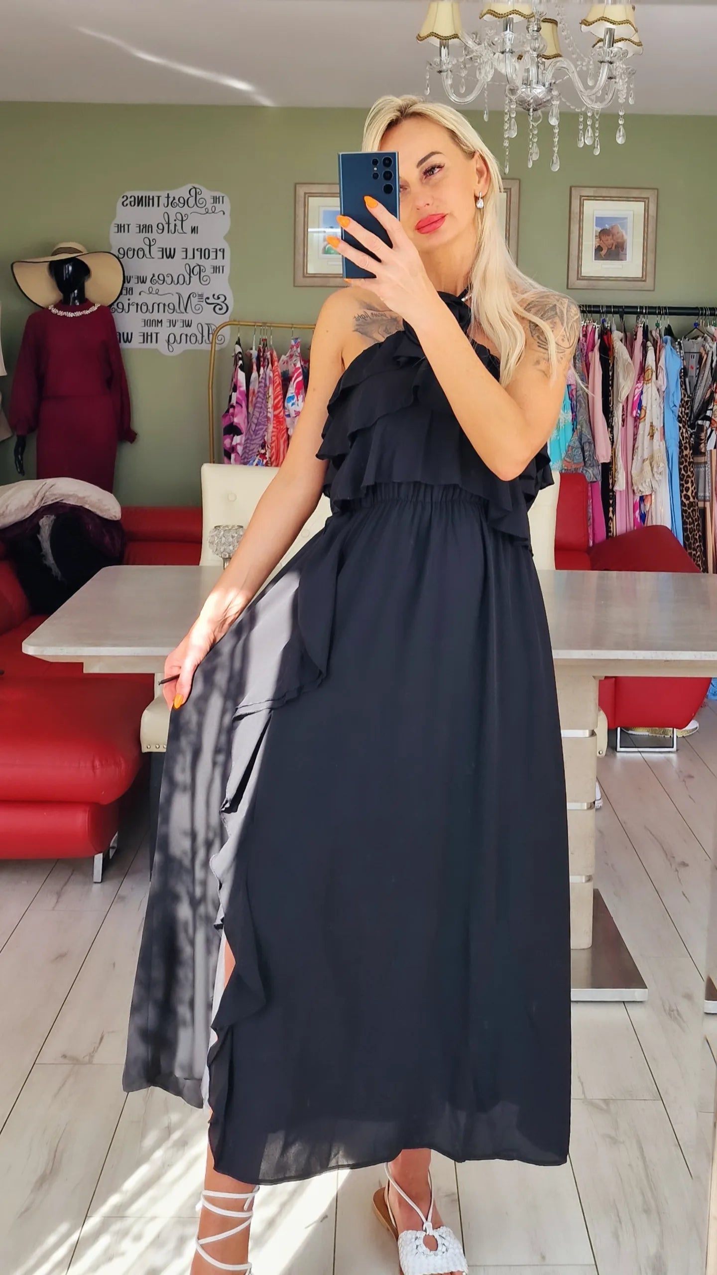 Black Occasion Rose Dress