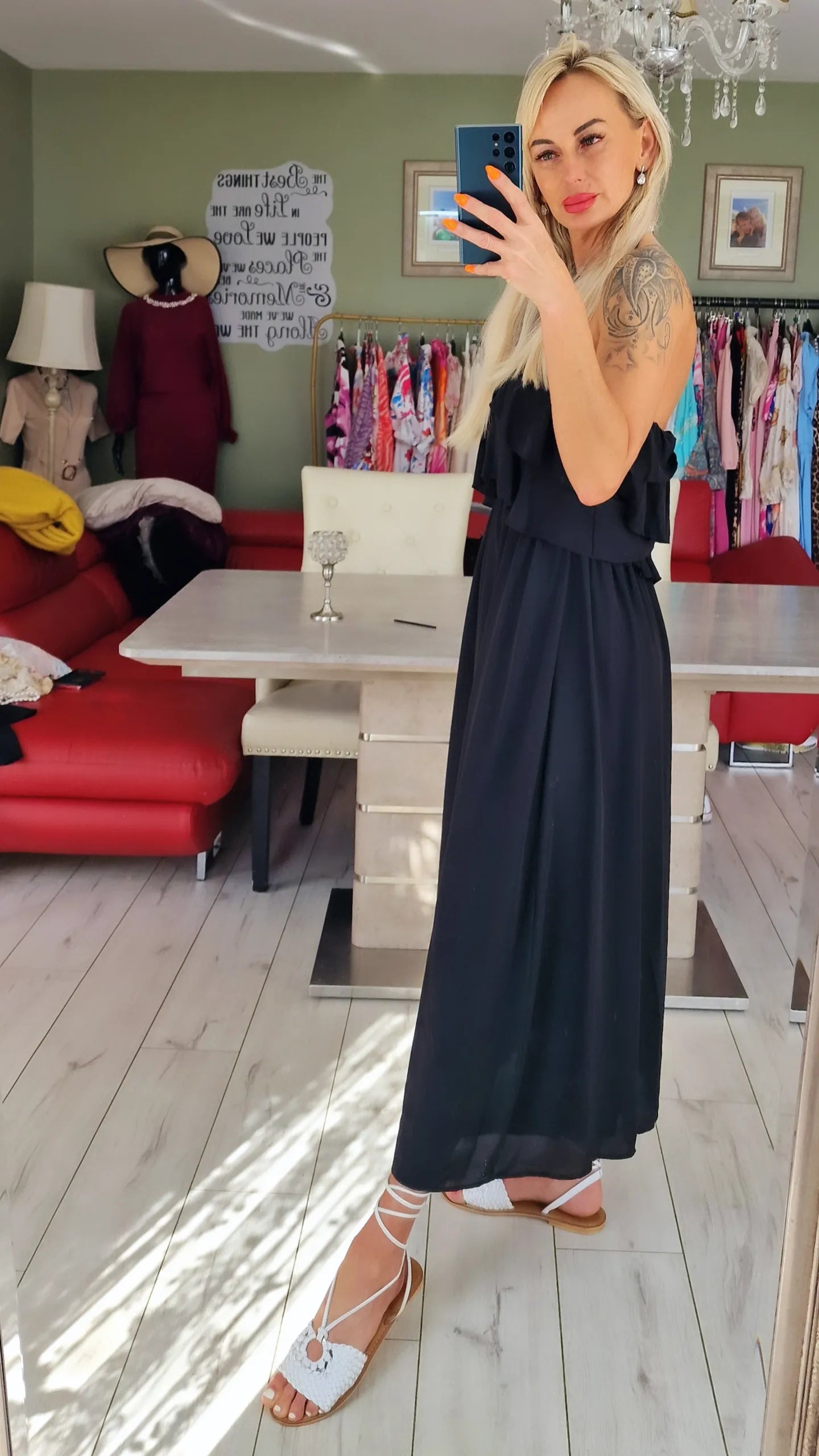 Black Occasion Rose Dress