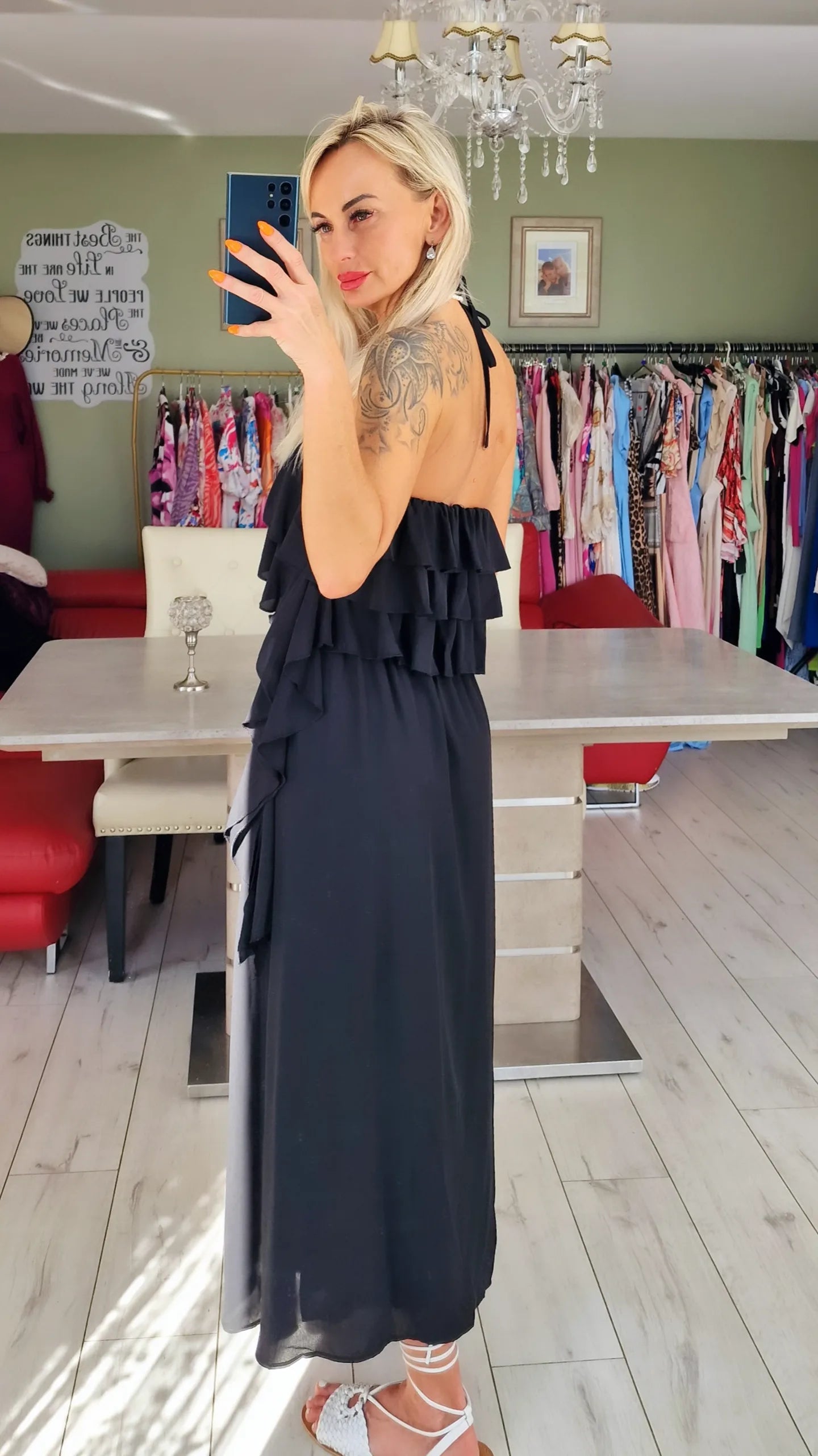 Black Occasion Rose Dress