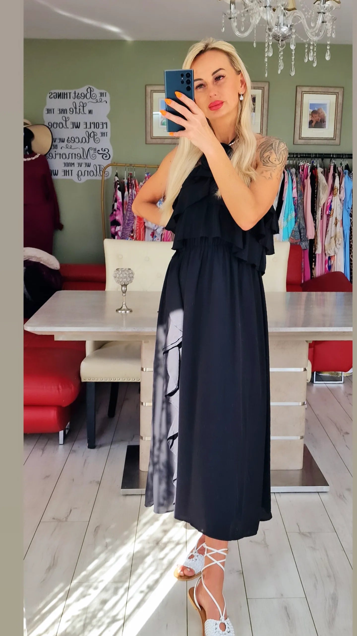 Black Occasion Rose Dress