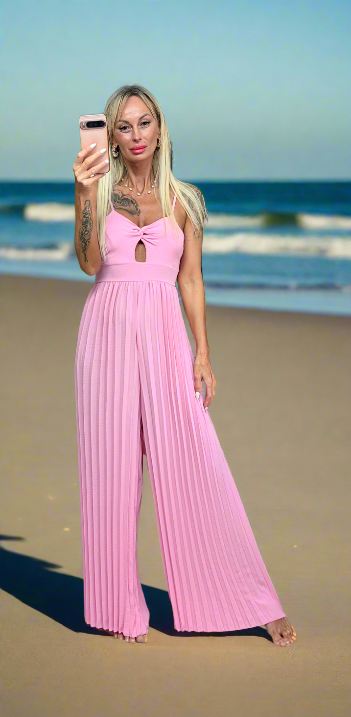 Pink and Black Jumpsuit