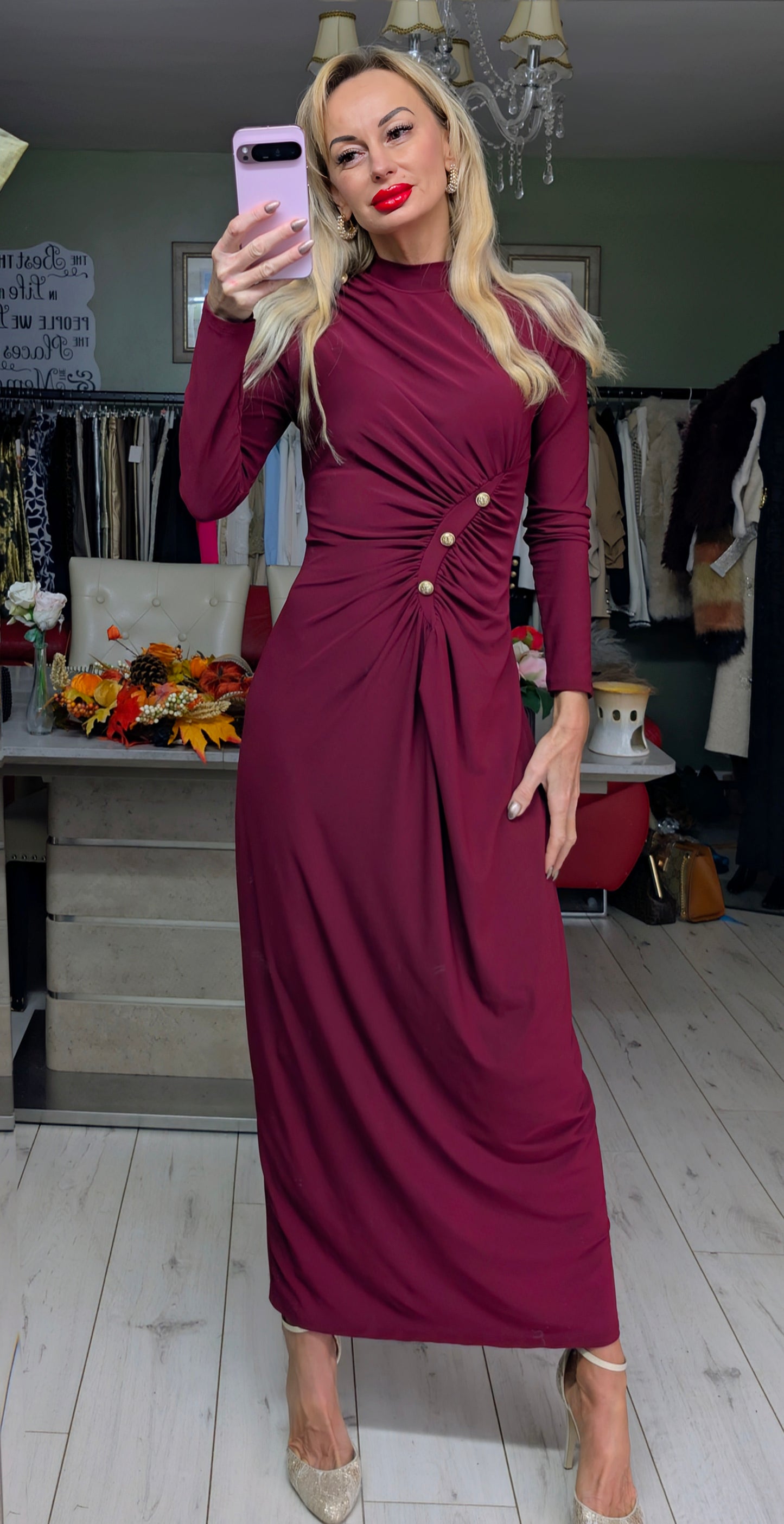 Glam Dress Gold Buttons