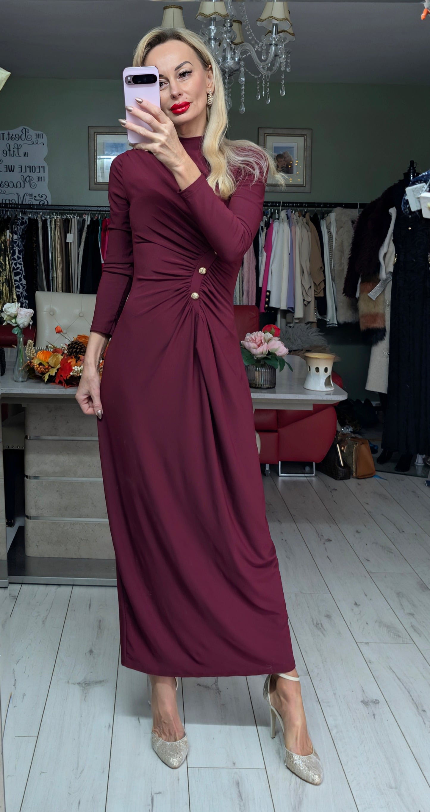 Glam Dress Gold Buttons