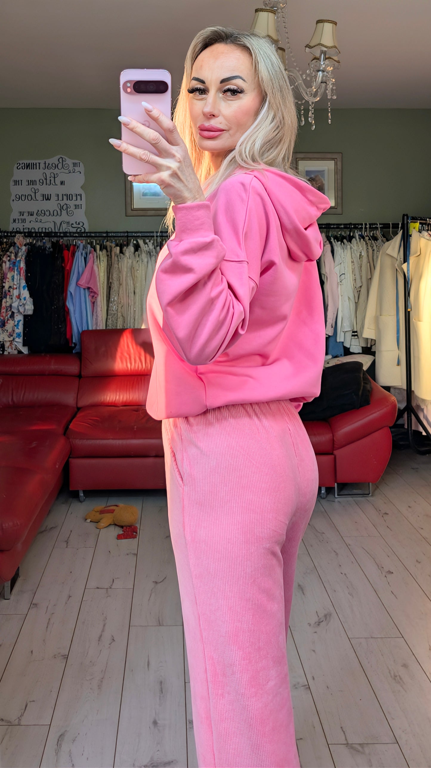 Pink Hoodie With Heart - Love Forever