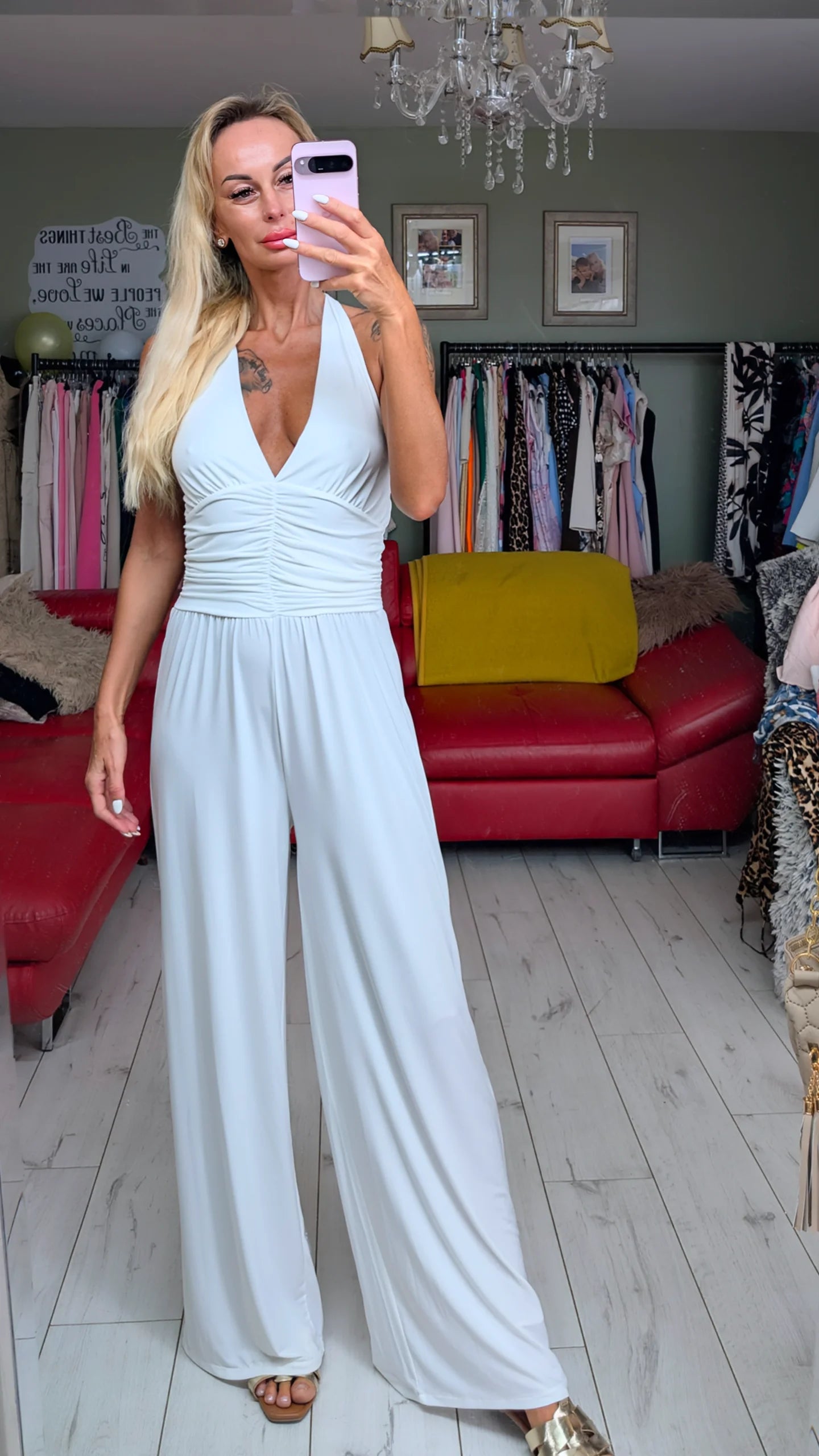 White Stretchy Jumpsuit