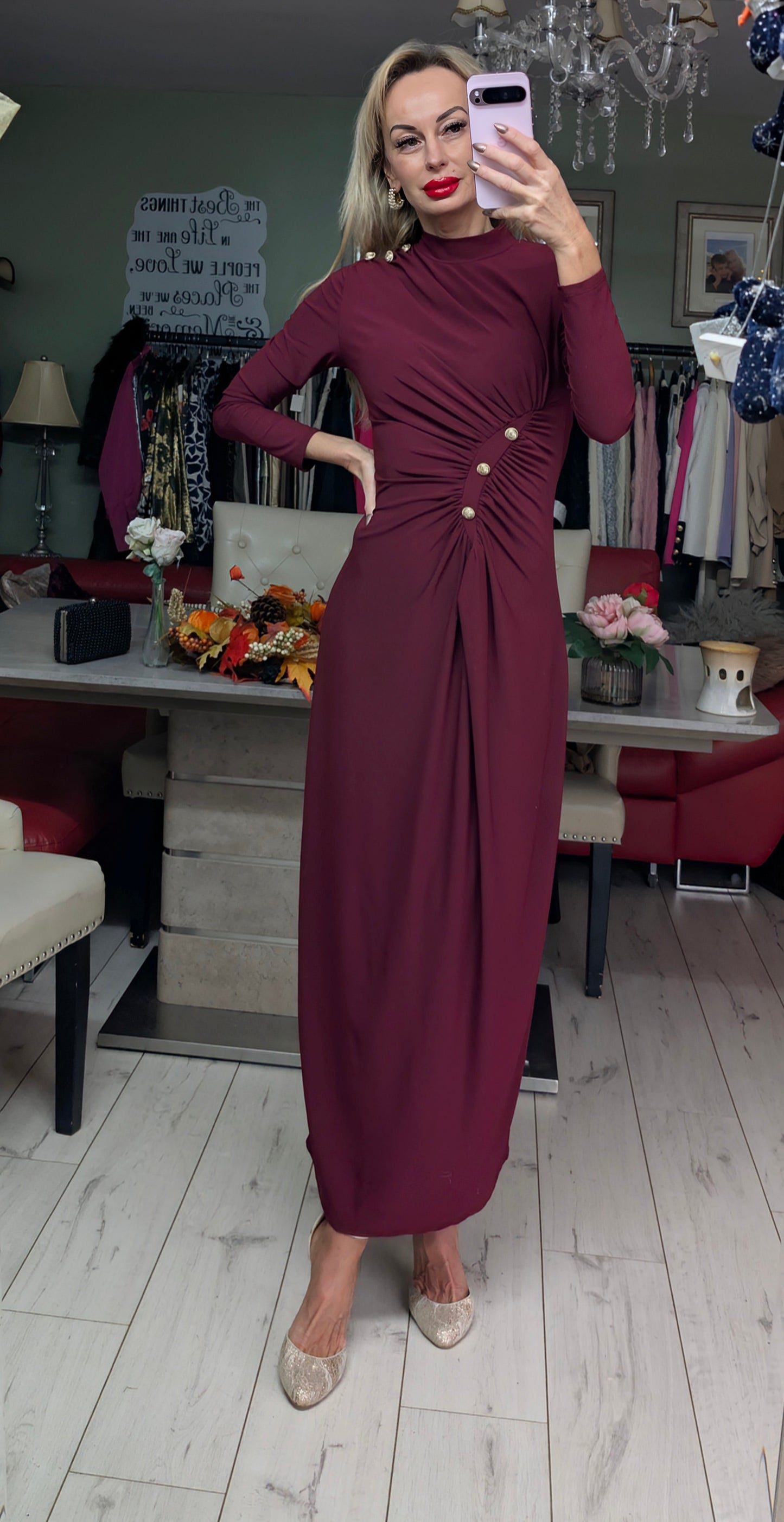 Glam Dress Gold Buttons