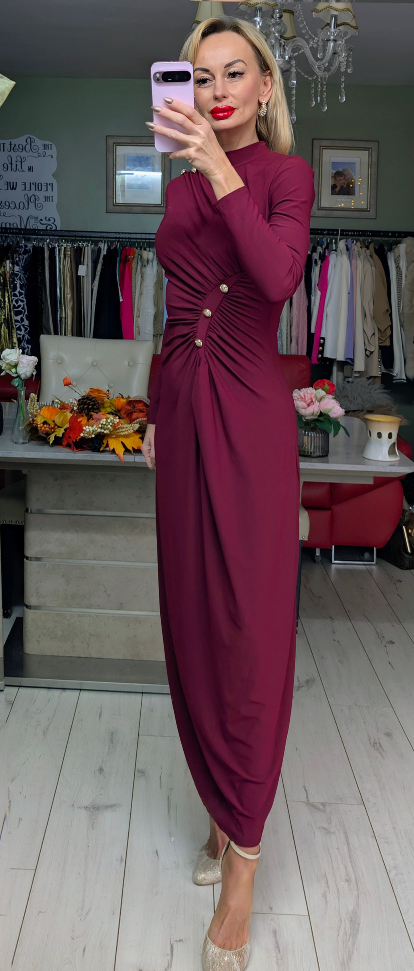 Glam Dress Gold Buttons
