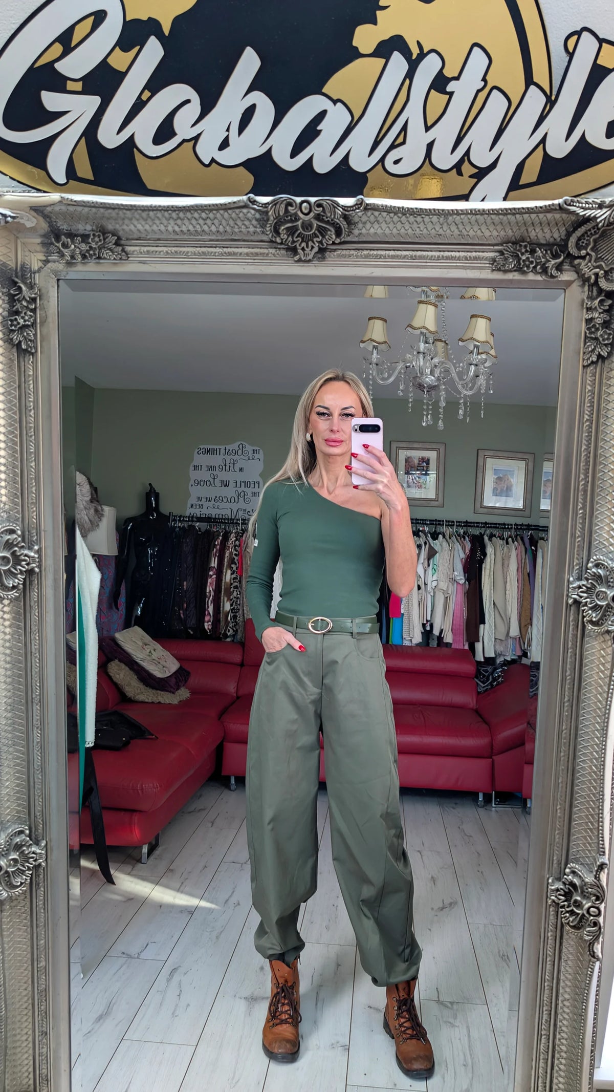 Bodysuits Khaki One Shoulder